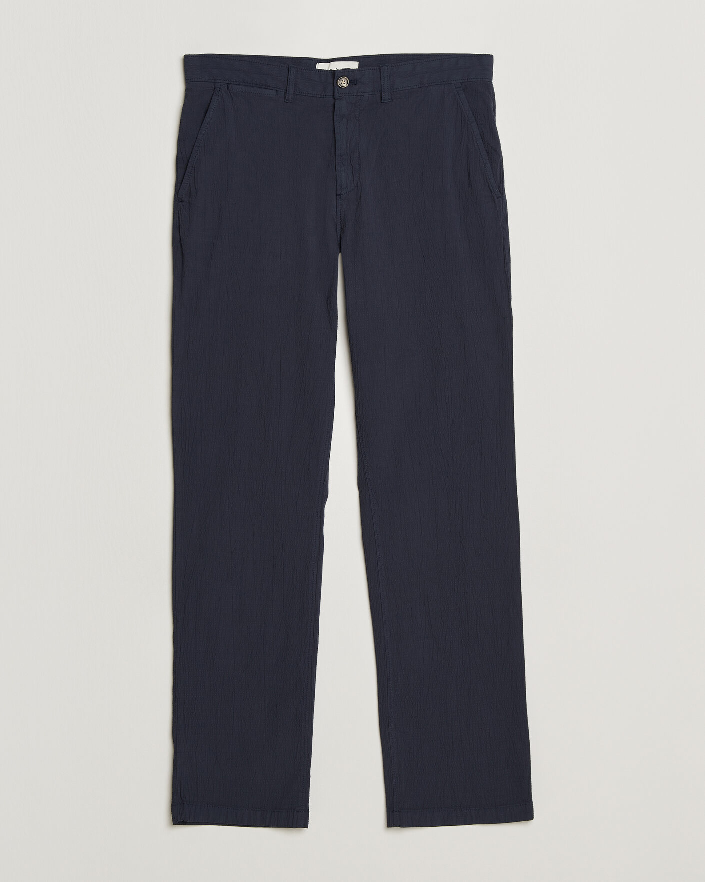 Herre | Nyheder | Gant | Regular Fit Garment Dyed Seersucker Pants Evening Blue