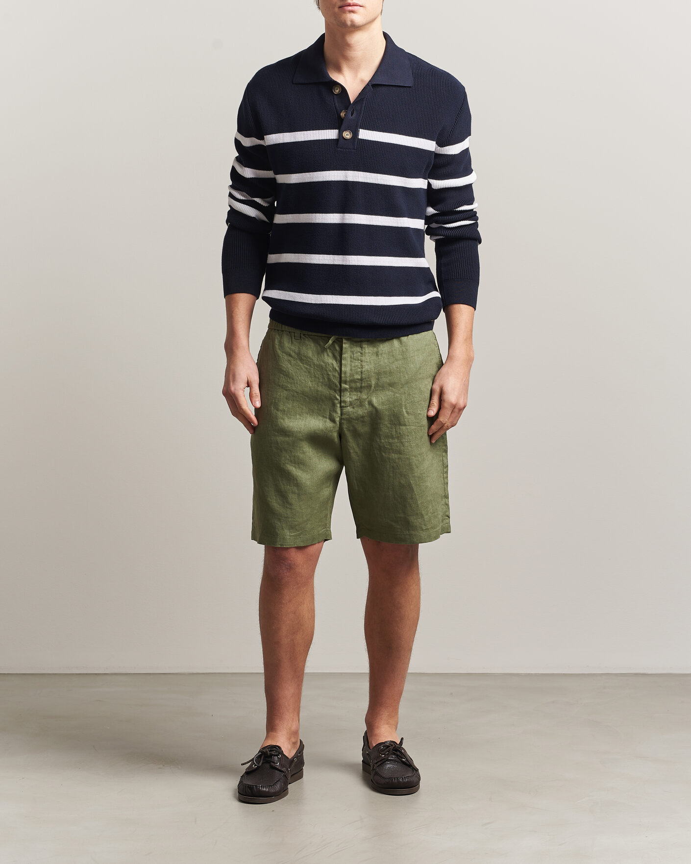 Herre | Shorts | Gant | Regular Fit Linen Drawstring Shorts Dry Herb Green