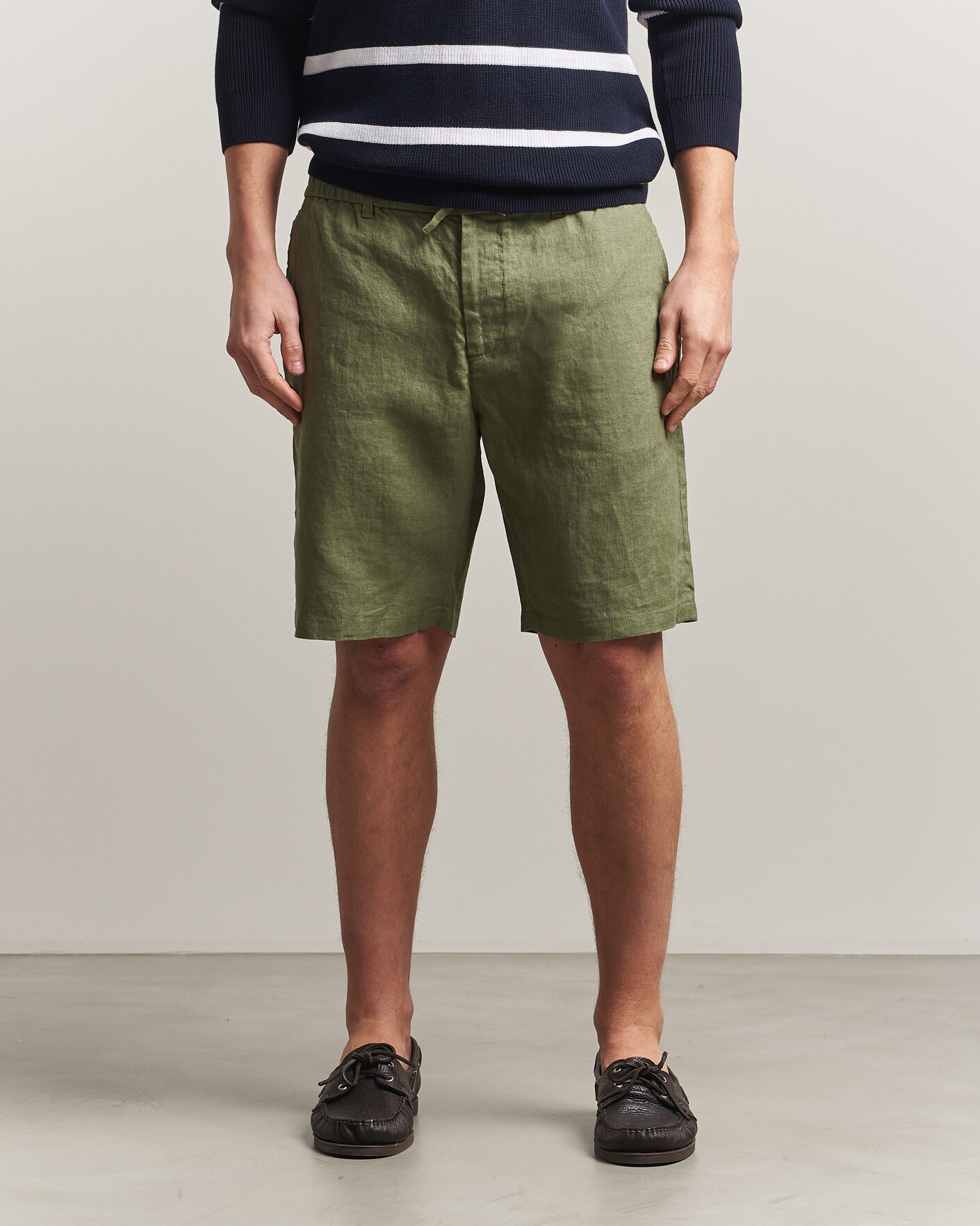 Herre | Shorts | Gant | Regular Fit Linen Drawstring Shorts Dry Herb Green