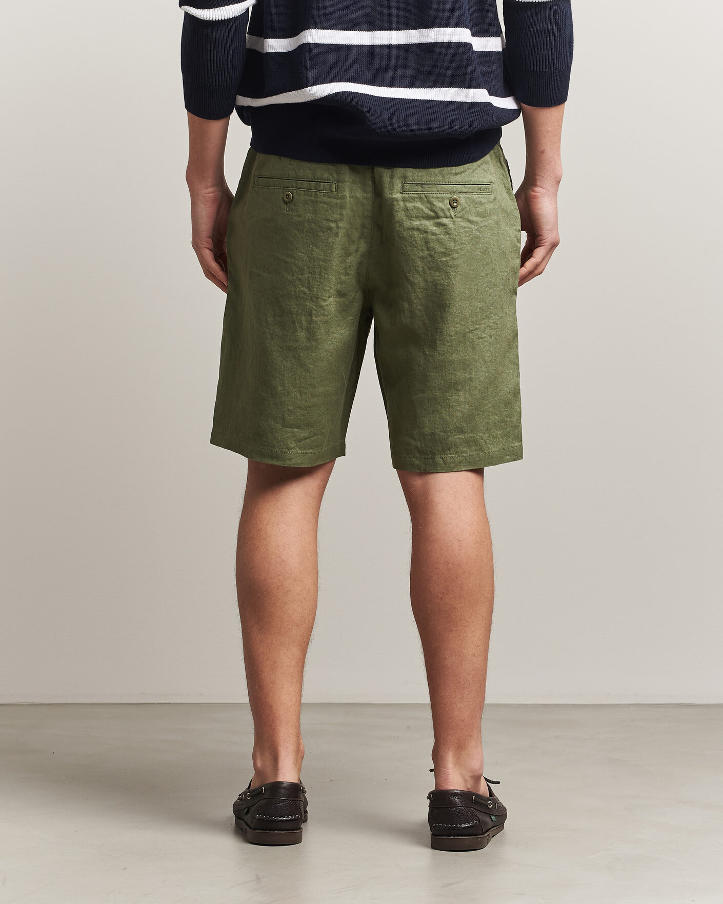 Herre | Shorts | GANT | Regular Fit Linen Drawstring Shorts Dry Herb Green