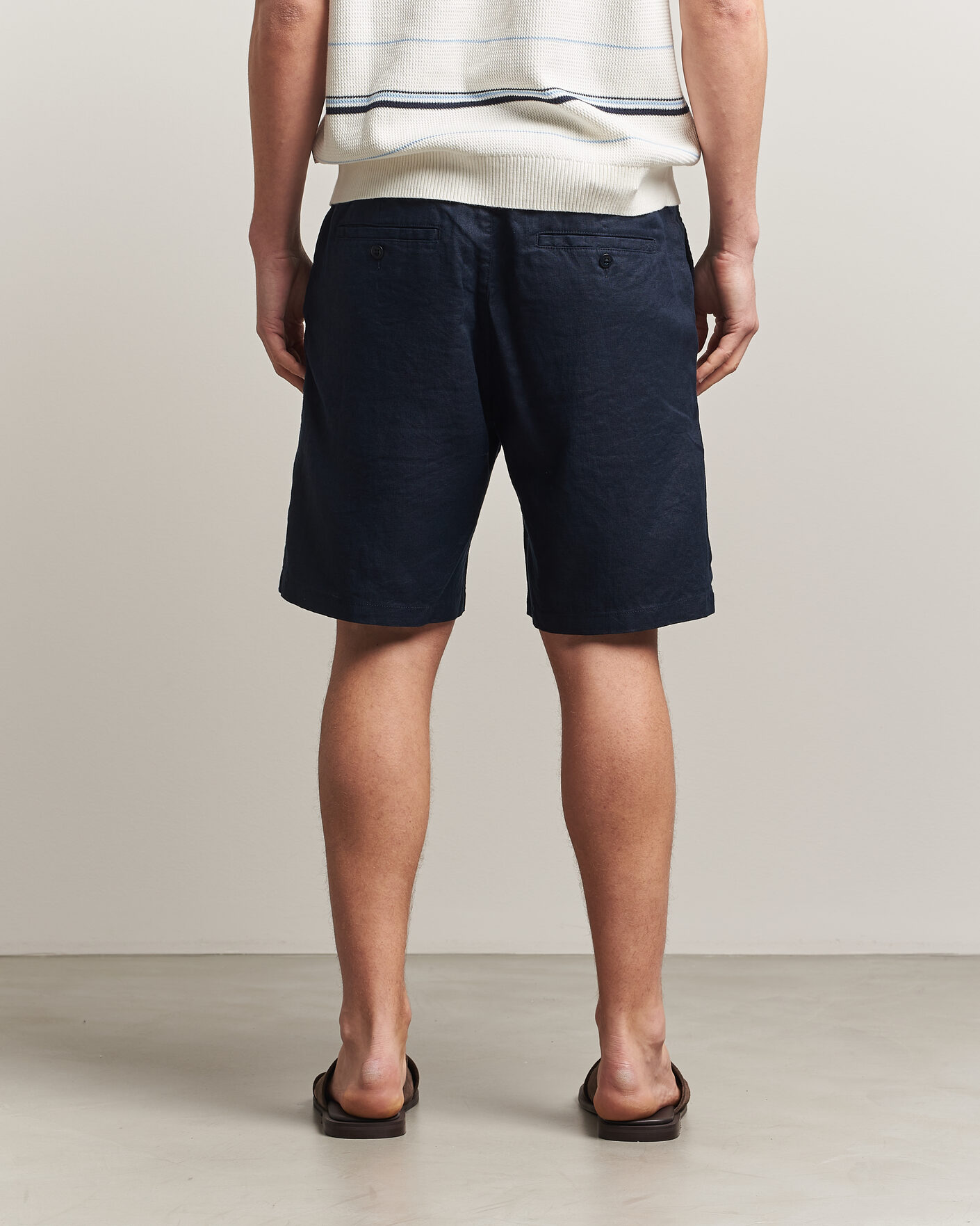 Herre | Shorts | Gant | Regular Fit Linen Drawstring Shorts Evening Blue