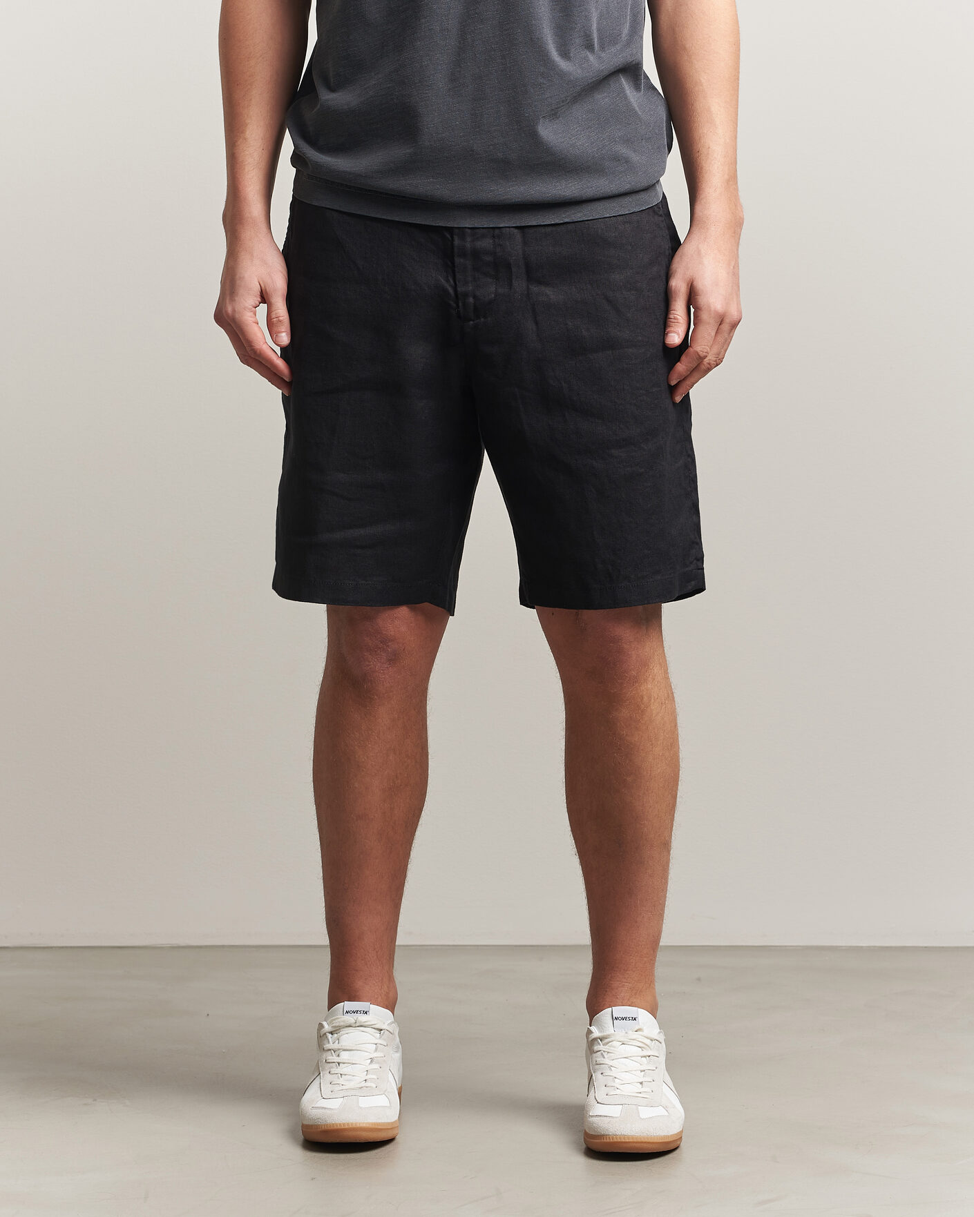Herre | Shorts | GANT | Regular Fit Linen Drawstring Shorts Black