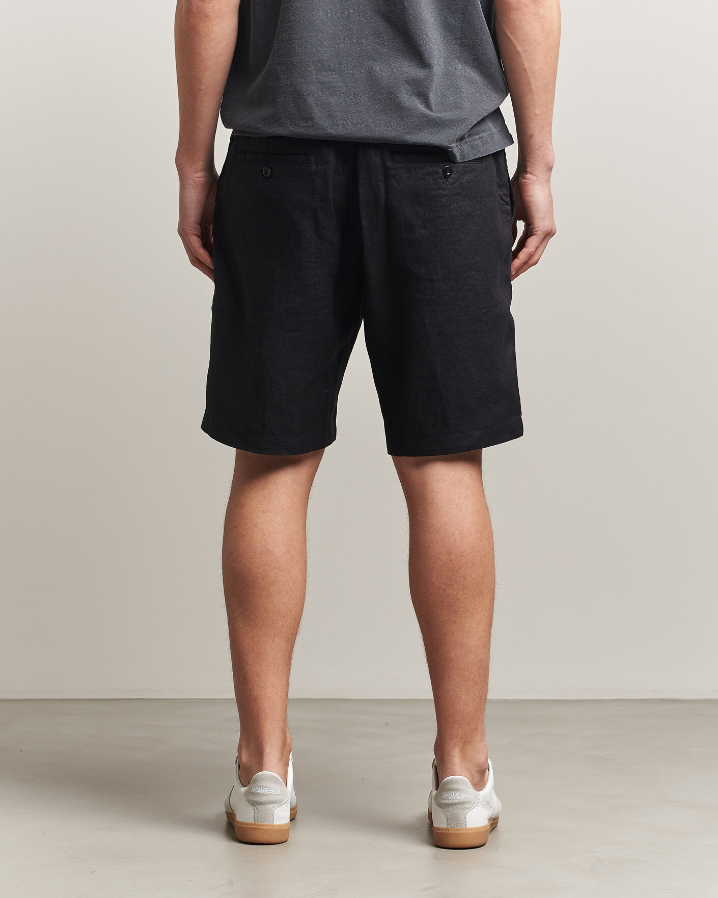 Herre | Shorts | GANT | Regular Fit Linen Drawstring Shorts Black