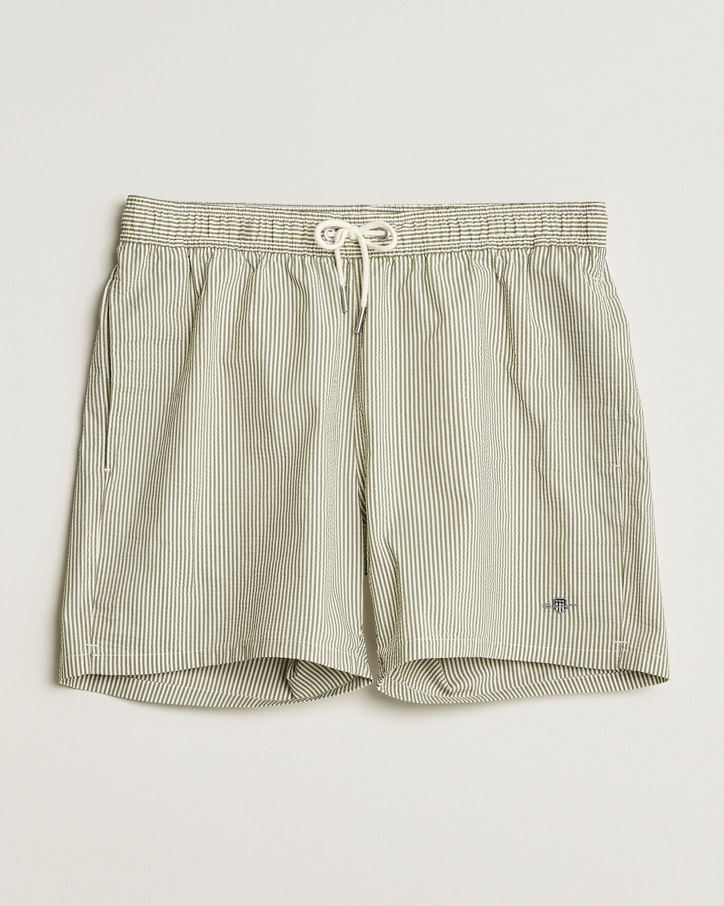 Herre | Badebukser | GANT | Seersucker Striped Swimshorts Dry Herb Green