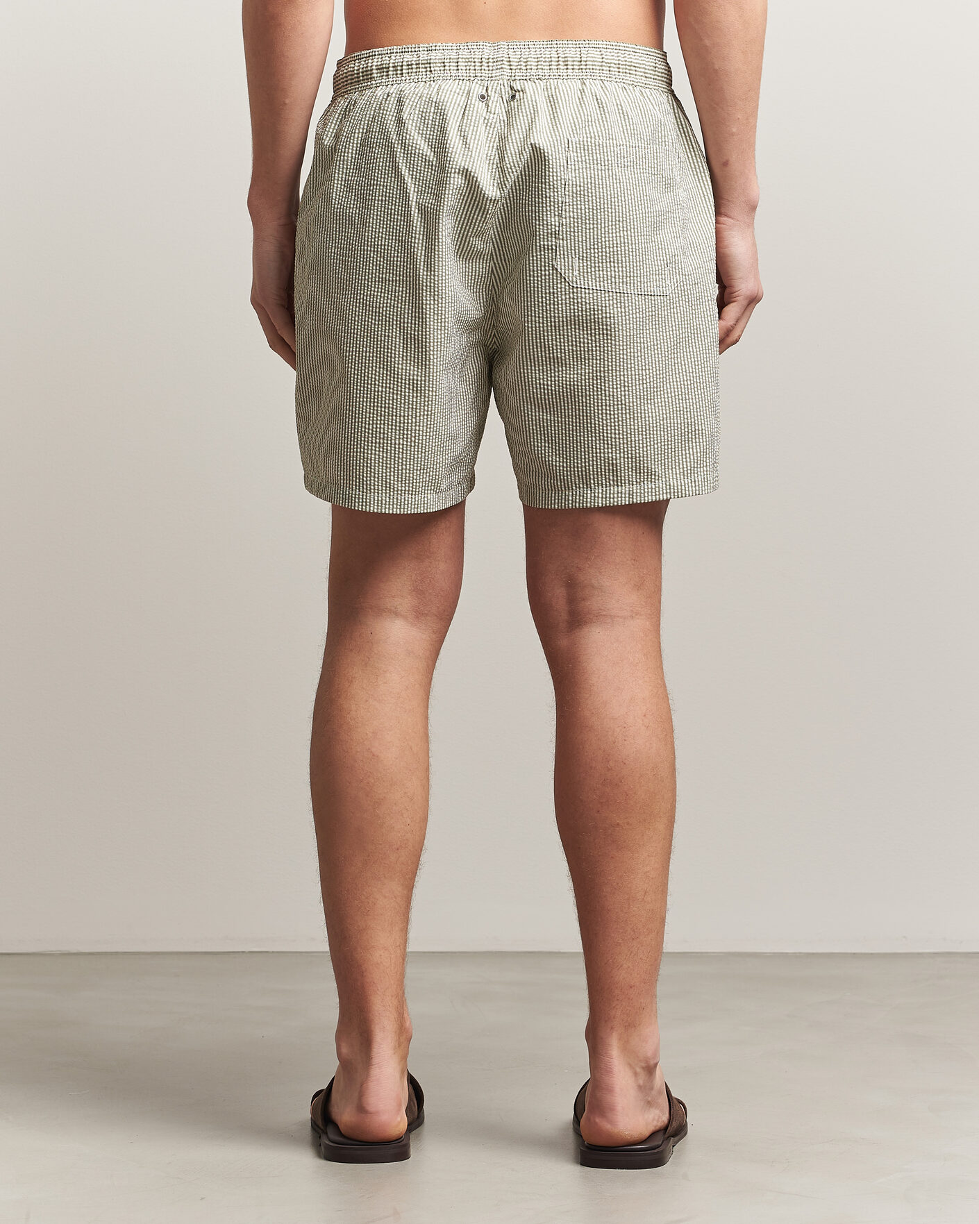 Herre | Badebukser | Gant | Seersucker Striped Swimshorts Dry Herb Green