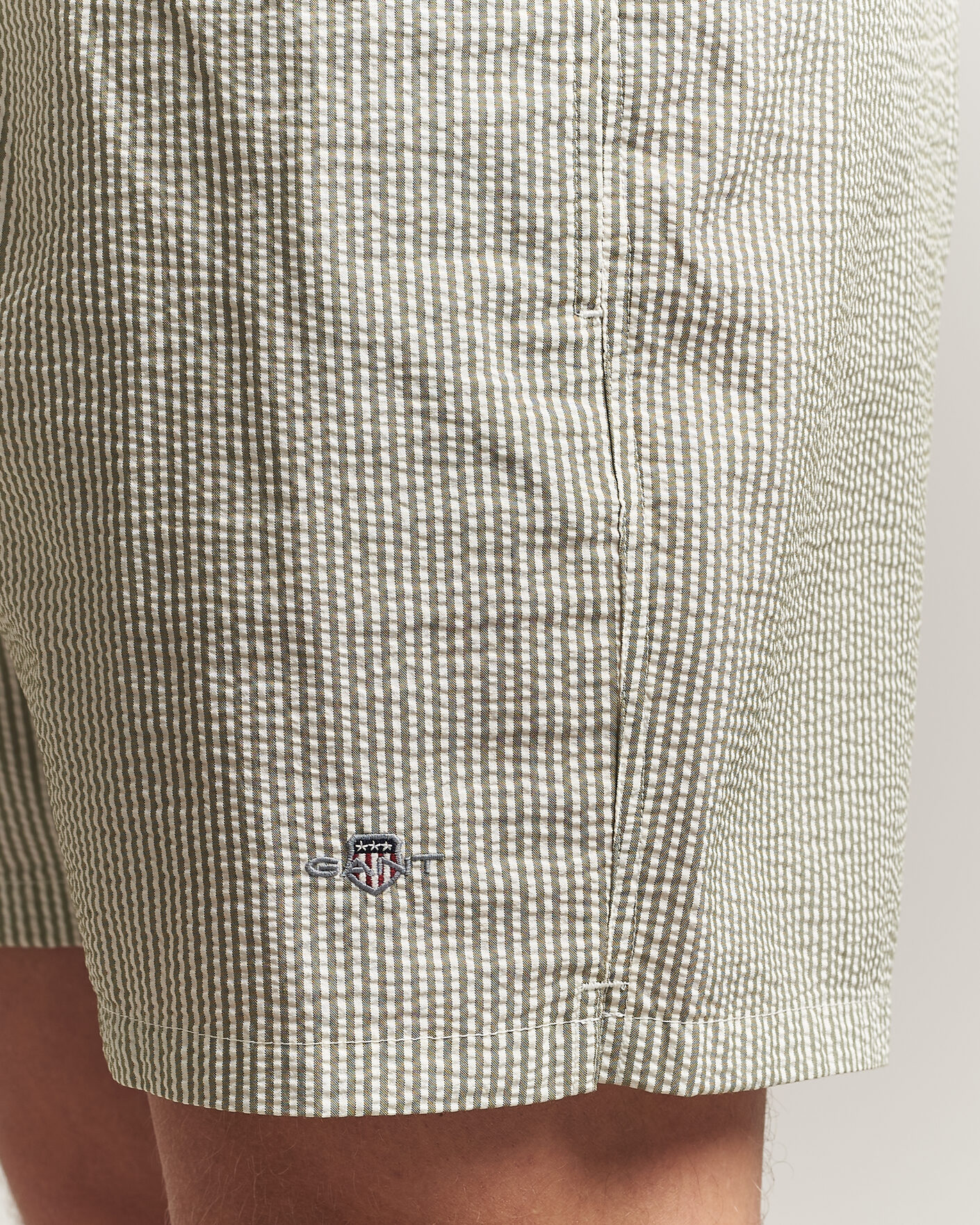Herre | Badebukser | Gant | Seersucker Striped Swimshorts Dry Herb Green