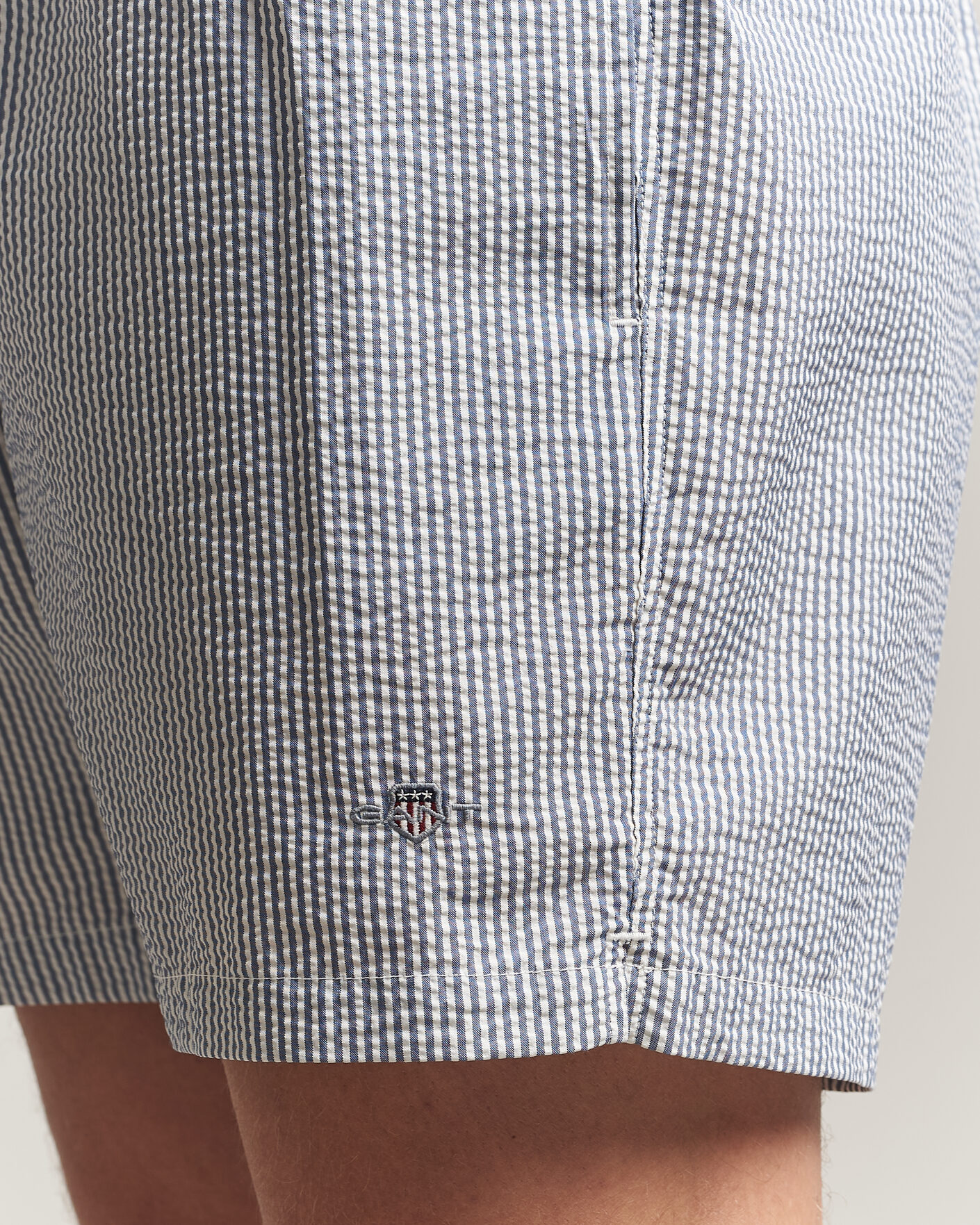 Herre | Badebukser | Gant | Seersucker Striped Swimshorts Vintage Blue