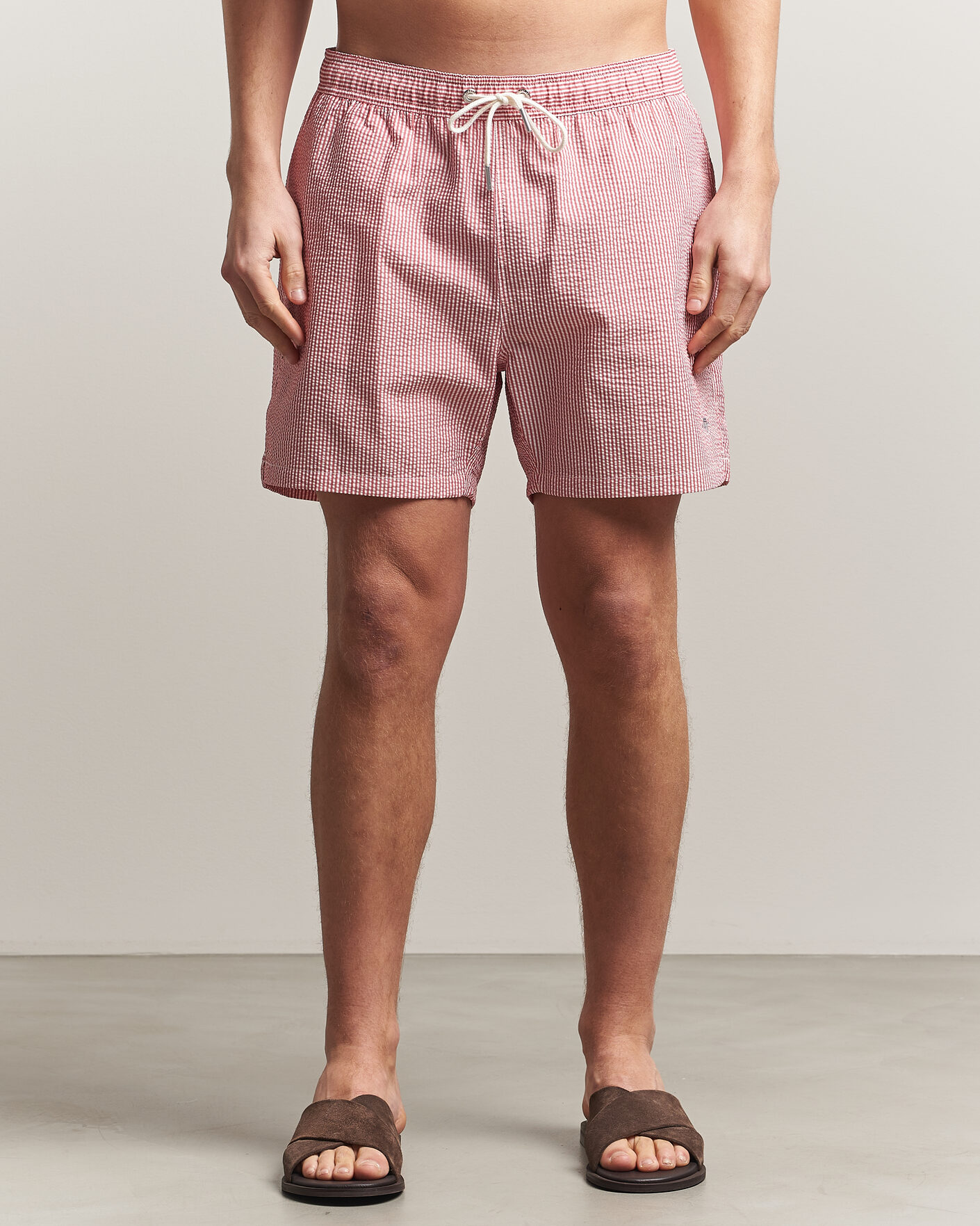 Herre | Badebukser | Gant | Seersucker Striped Swimshorts Rose Red