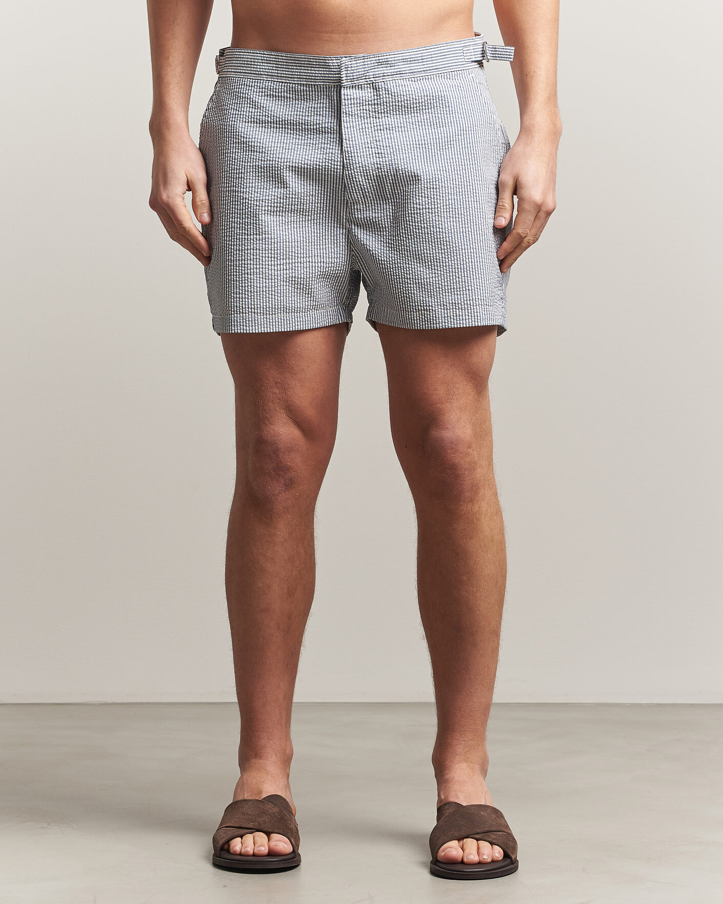 Herre | Badebukser | Gant | Fitted Seersucker Swimshorts Vintage Blue