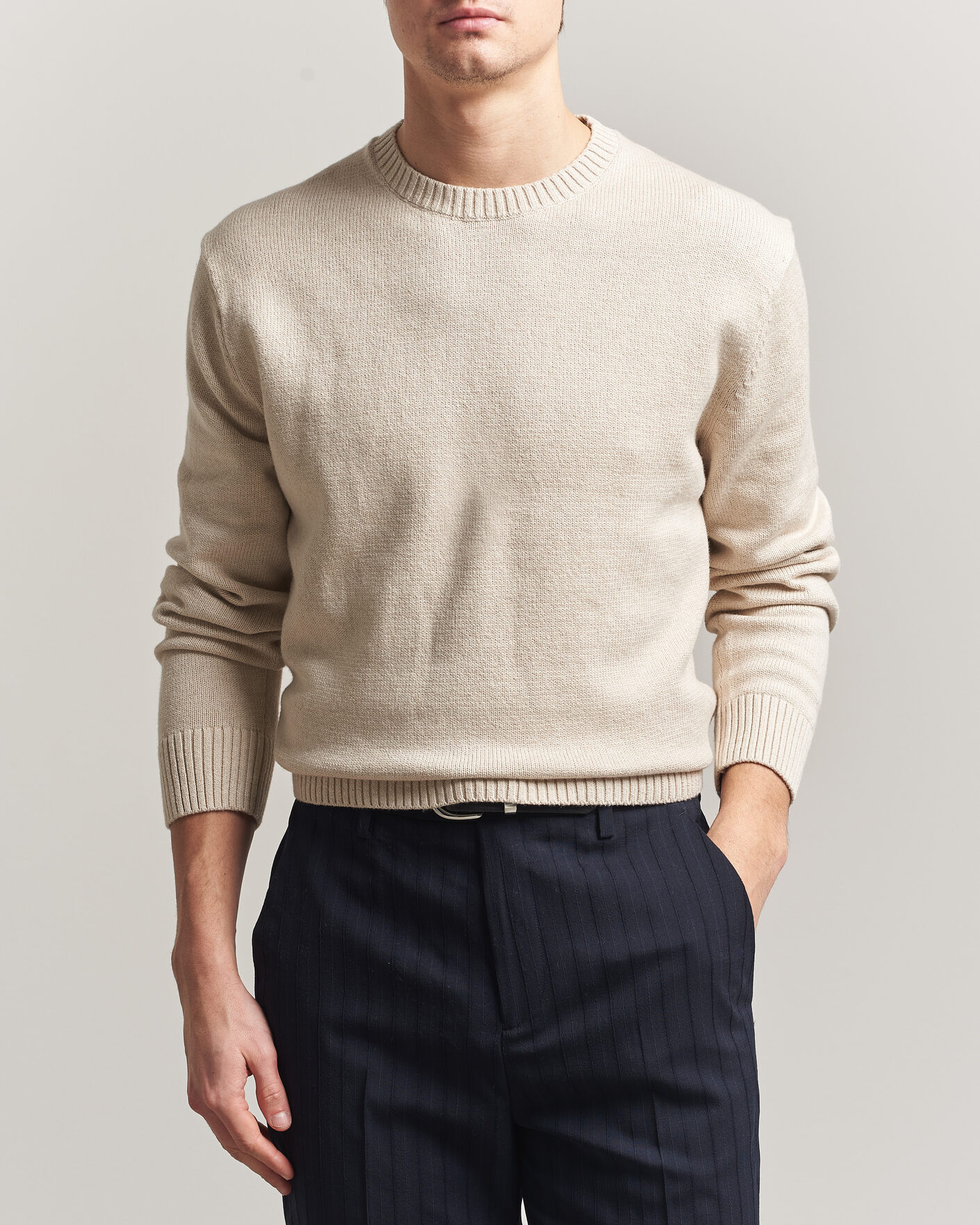 Herre | Trøjer | Gant | Cotton/Cashmere Knitted Sweater Seed Melange