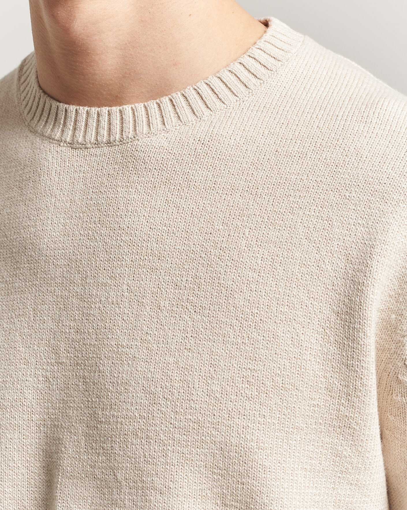 Herre | Trøjer | Gant | Cotton/Cashmere Knitted Sweater Seed Melange
