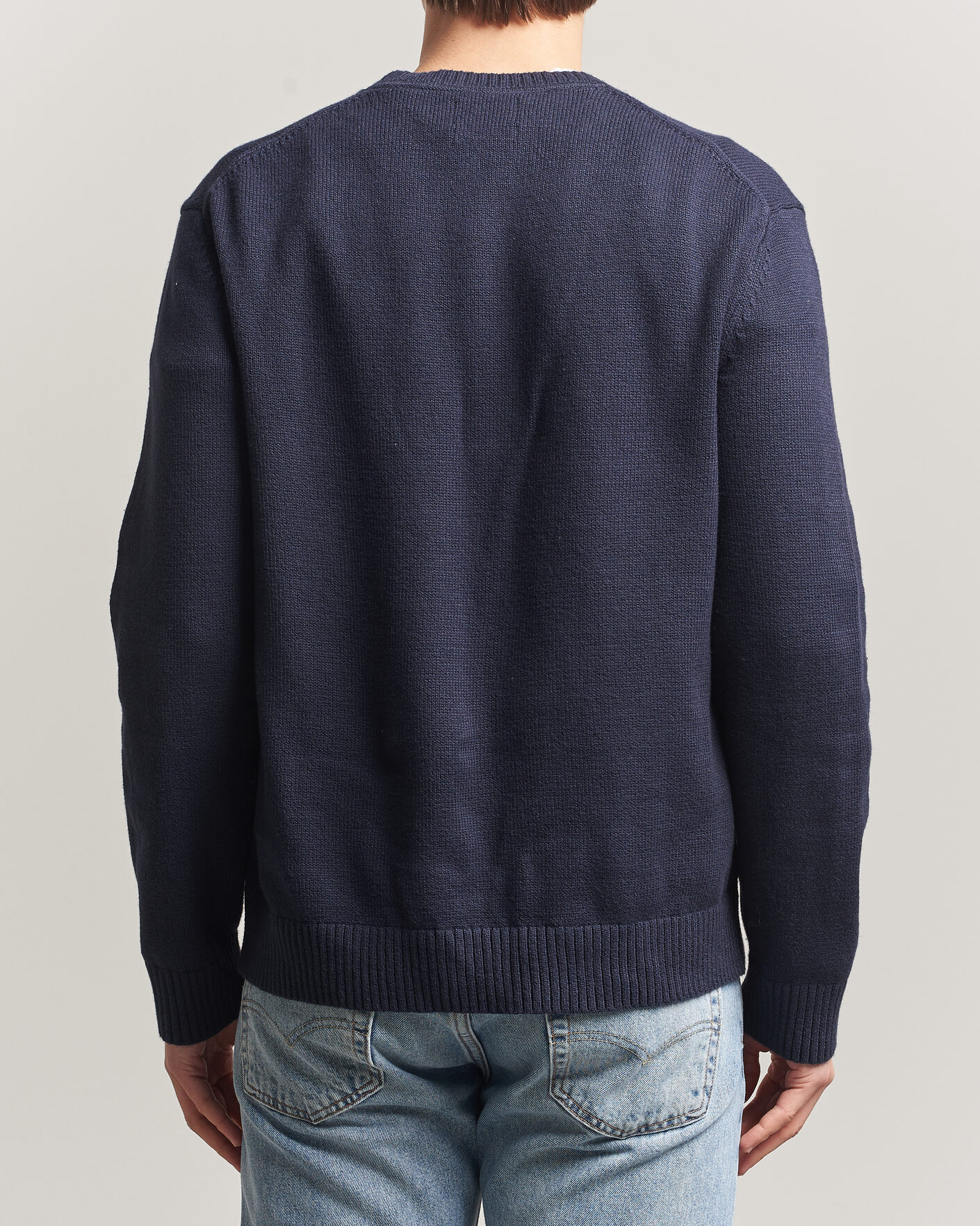 Herre | Trøjer | Gant | Cotton/Cashmere Knitted Sweater Evening Blue