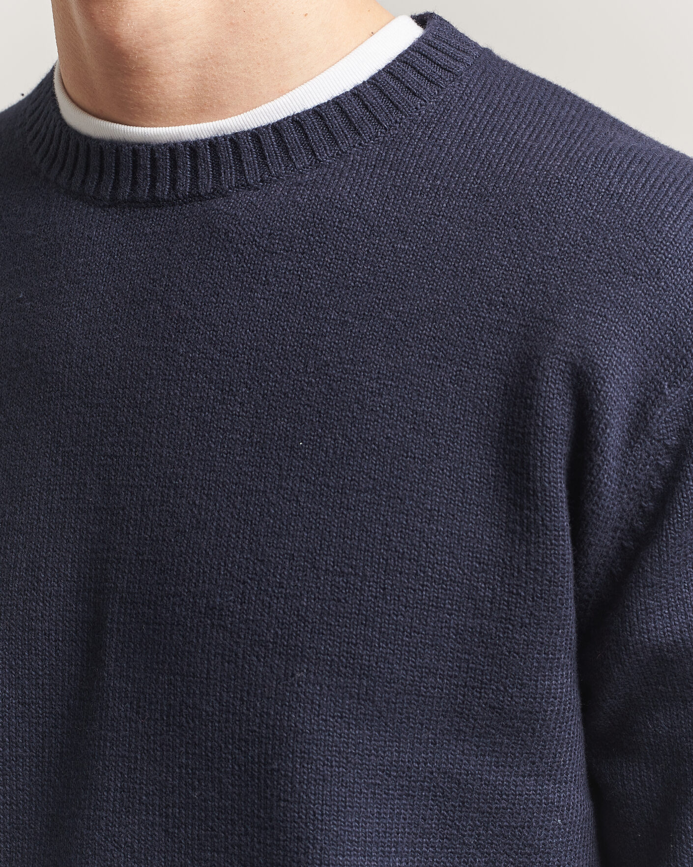 Herre | Trøjer | Gant | Cotton/Cashmere Knitted Sweater Evening Blue