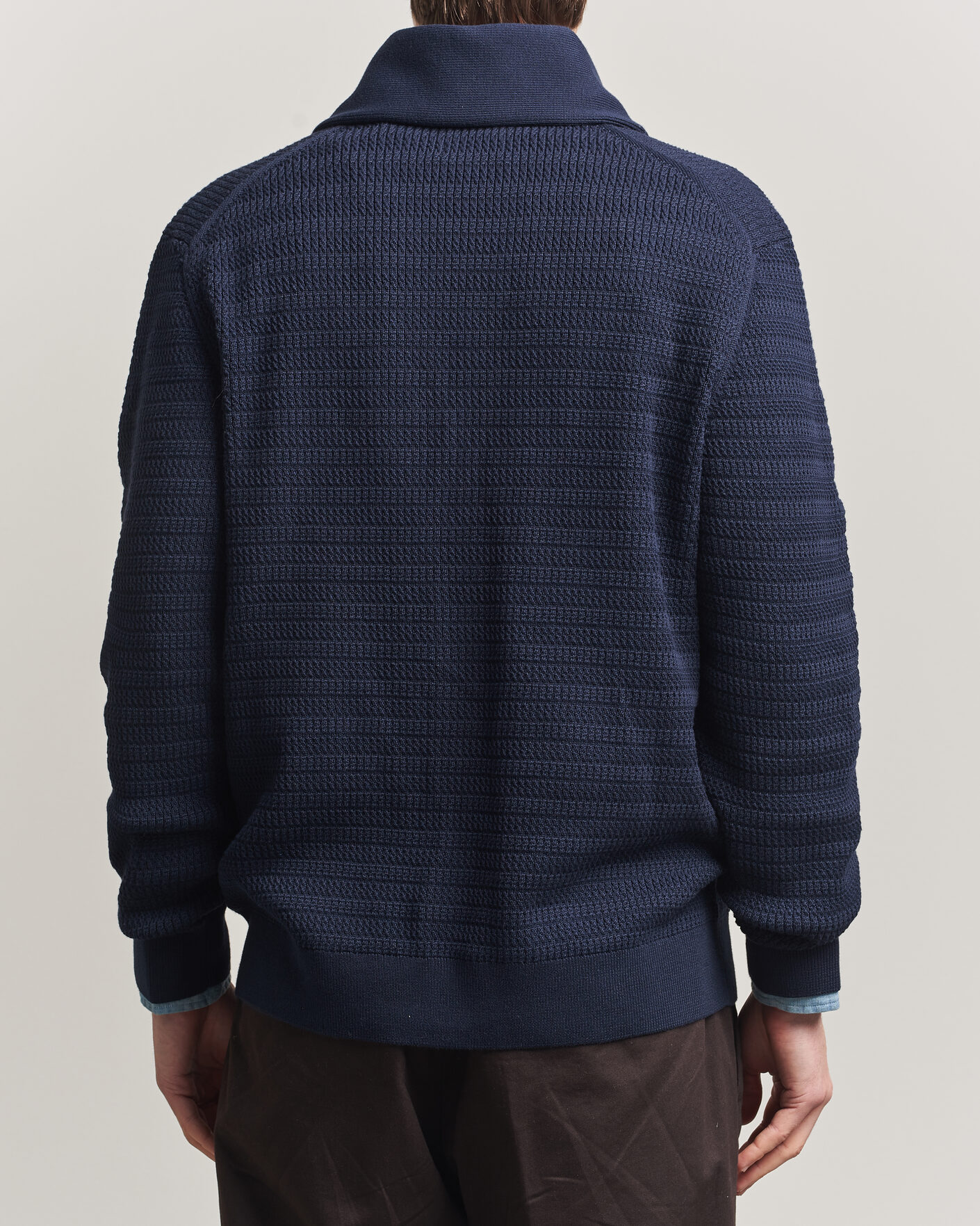 Herre | Trøjer | GANT | Heavy Knitted Shawl Collar Cardigan Evening Blue