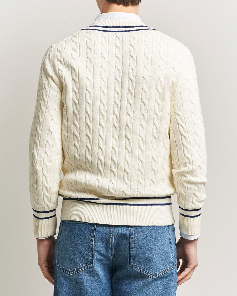 Herre | Trøjer | Gant | Cotton Cable Cricket Sweater Cream