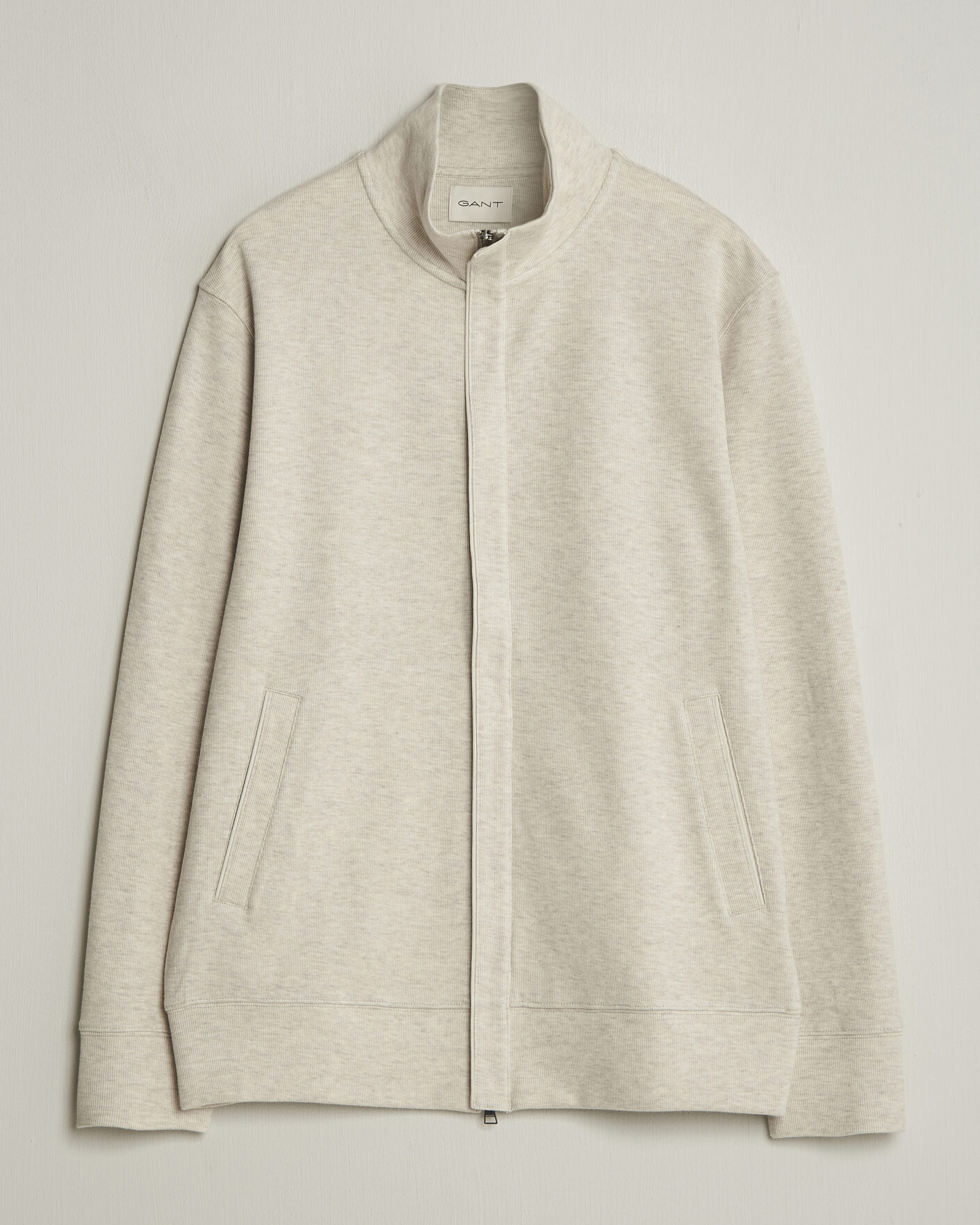 Herre | Trøjer | Gant | Light Sacker Rib Full Zip Seed Melange