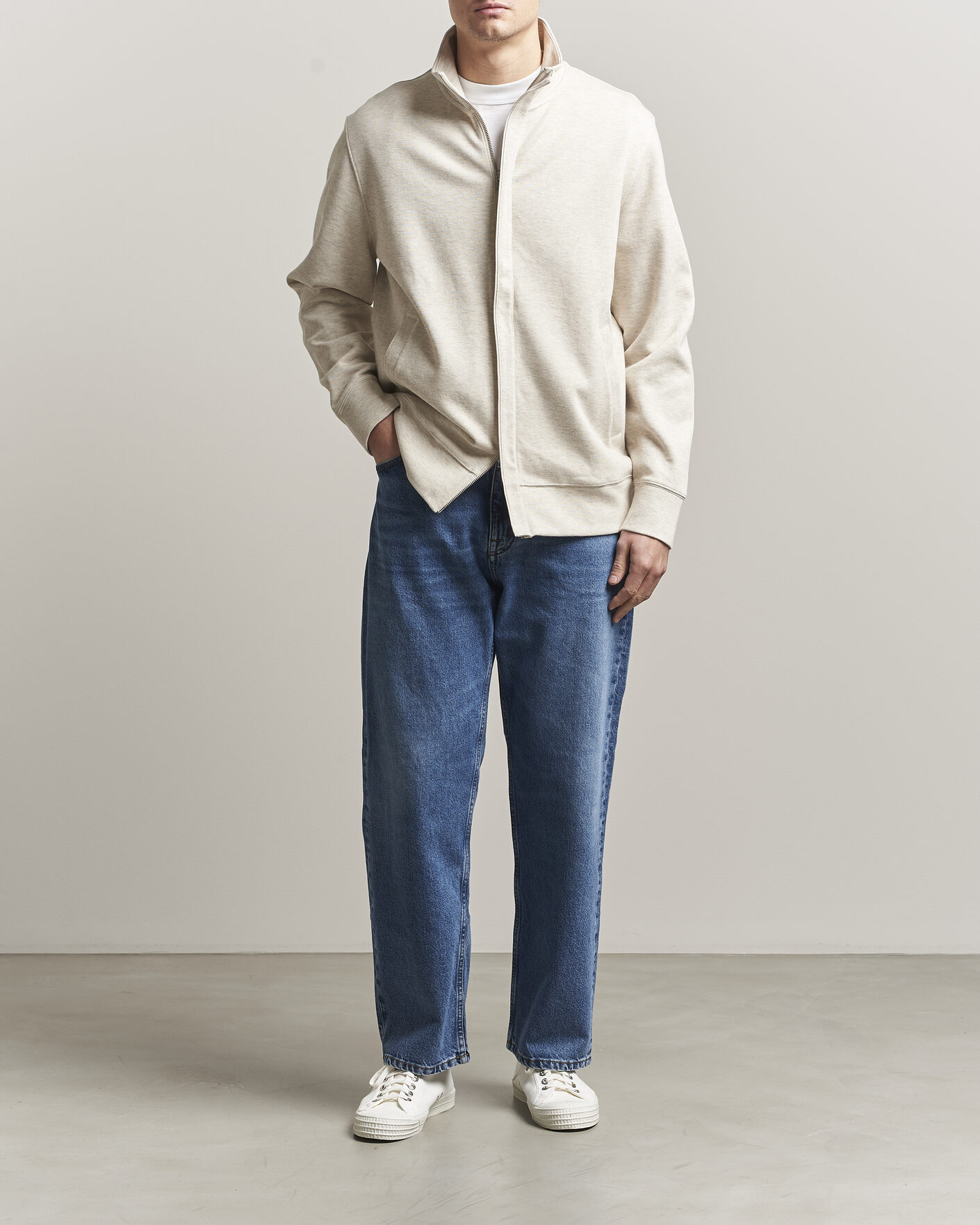 Herre | Trøjer | Gant | Light Sacker Rib Full Zip Seed Melange