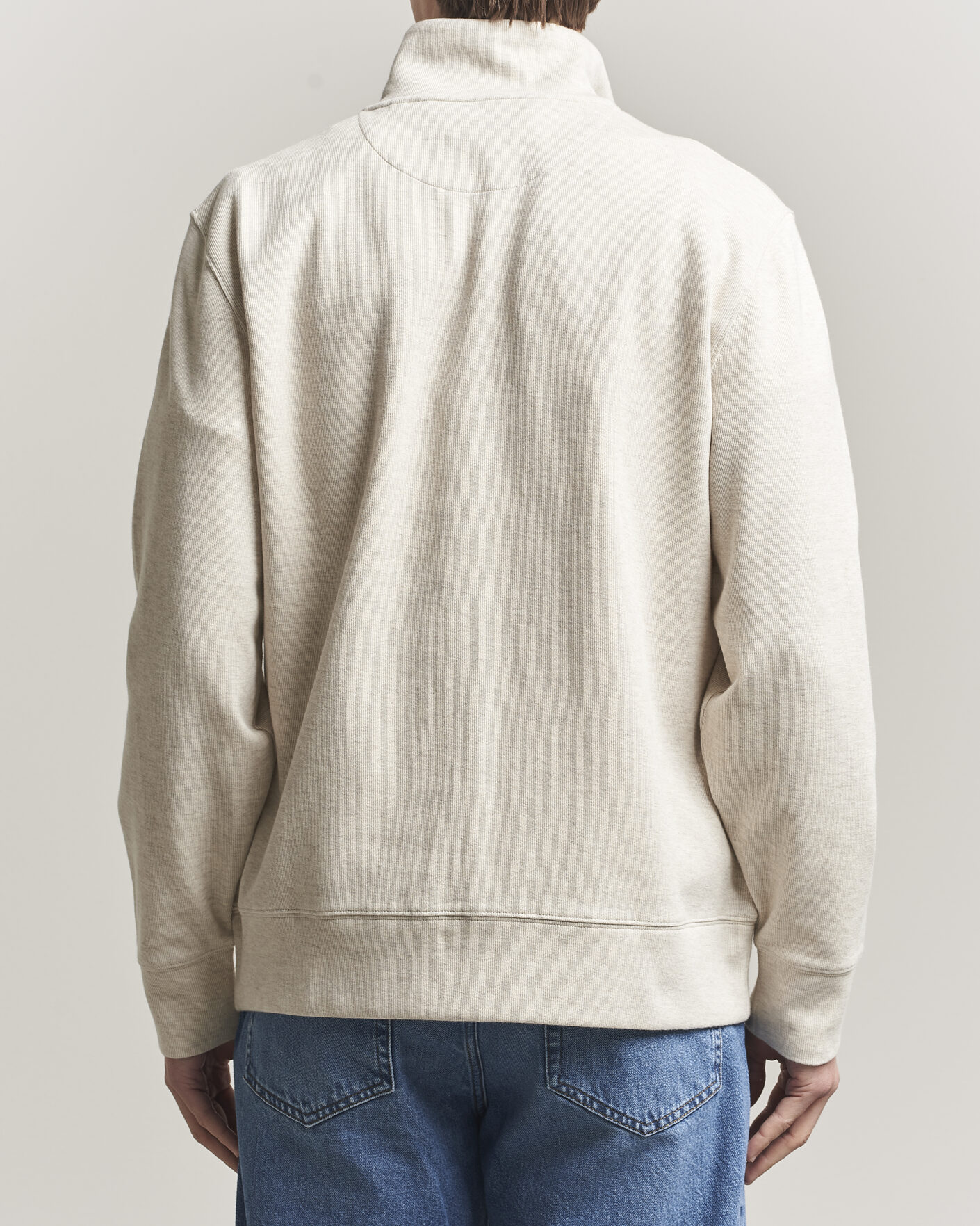 Herre | Trøjer | GANT | Light Sacker Rib Full Zip Seed Melange