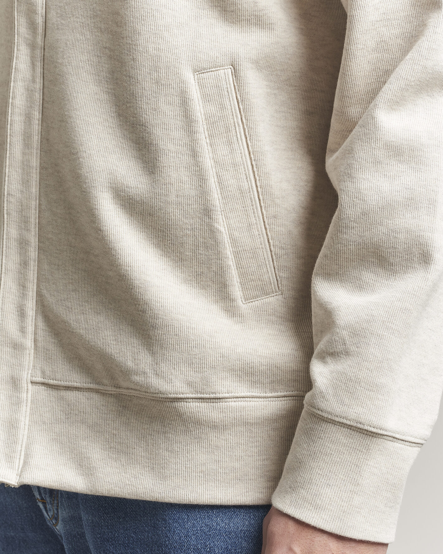 Herre | Trøjer | GANT | Light Sacker Rib Full Zip Seed Melange