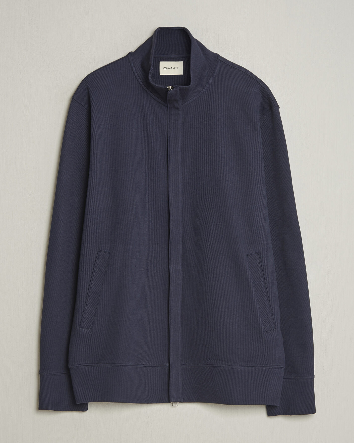 Herre | Trøjer | Gant | Light Sacker Rib Full Zip Evening Blue