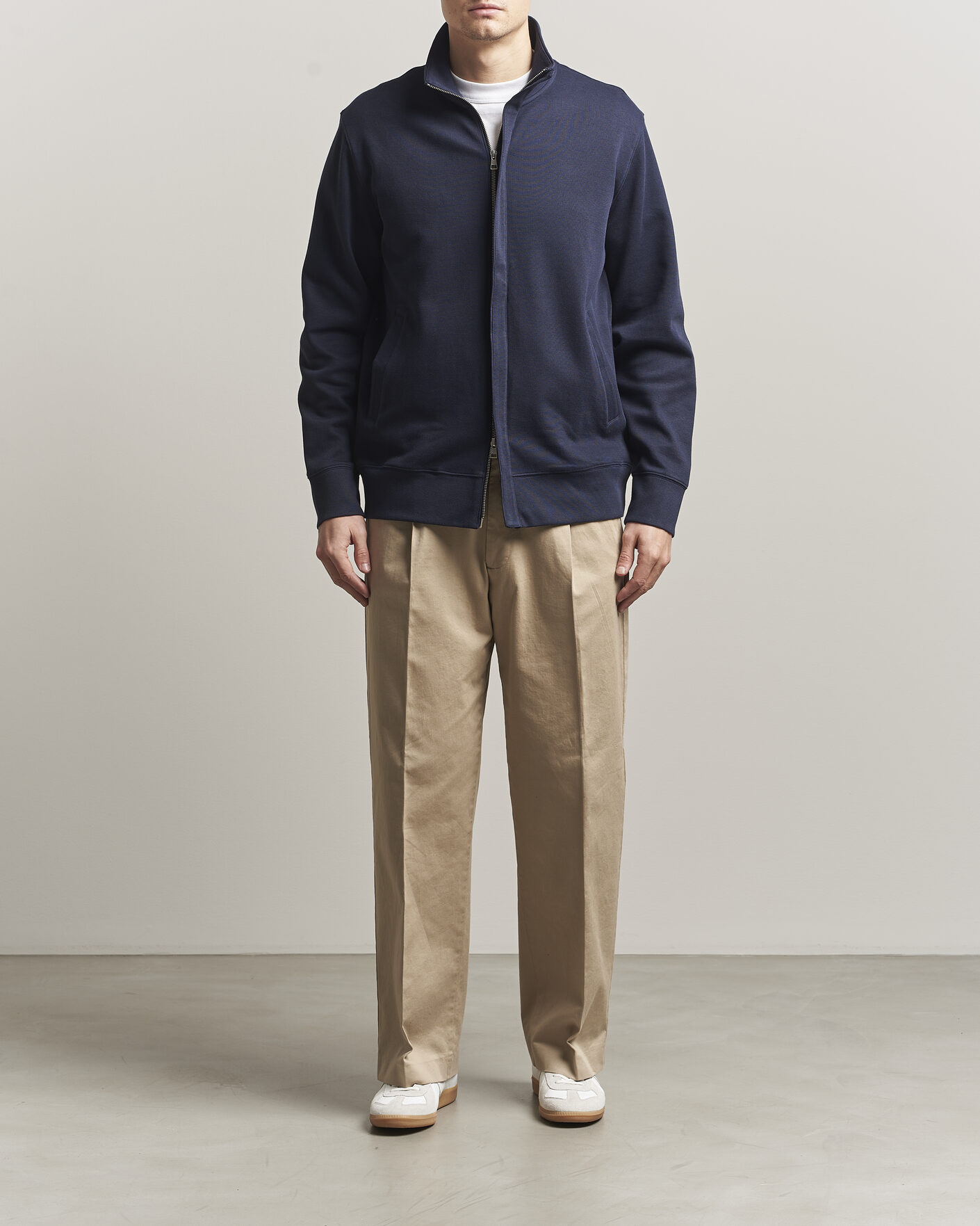 Herre | Trøjer | Gant | Light Sacker Rib Full Zip Evening Blue