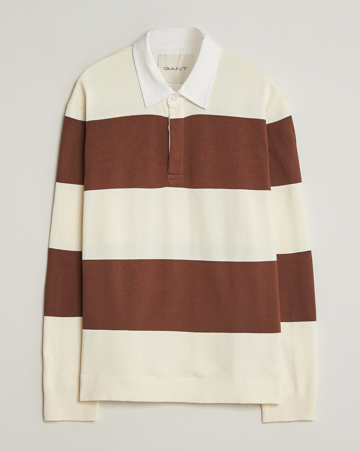 Herre | Trøjer | Gant | Barstriped Knitted Rugger Cream/Brown