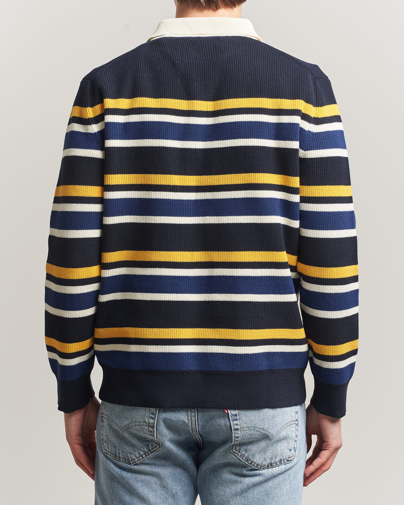 Herre | Trøjer | Gant | Multisptriped Knitted Rugger Evening Blue