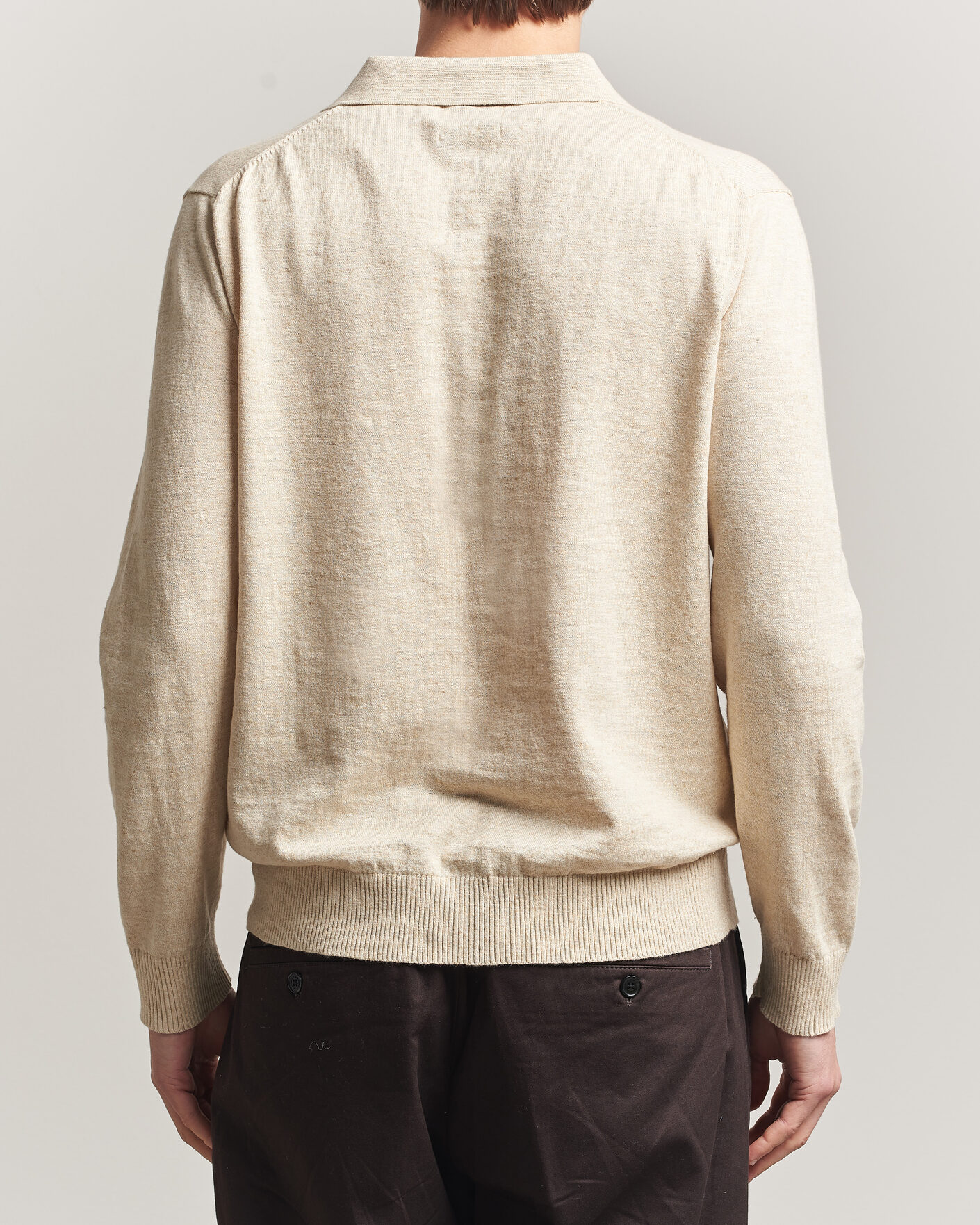 Herre | Trøjer | Gant | Cotton/Linen Slub Knitted Polo Seed Melange