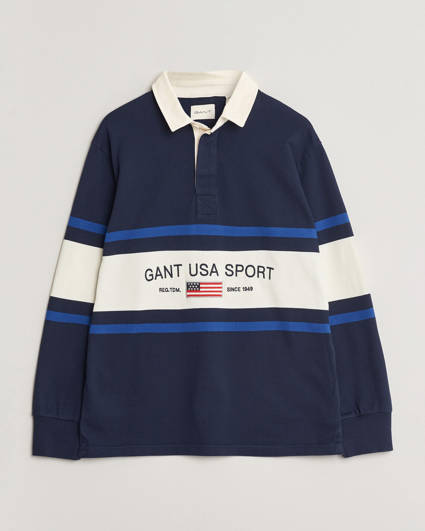 Herre | Trøjer | Gant | Striped Rugger Evening Blue