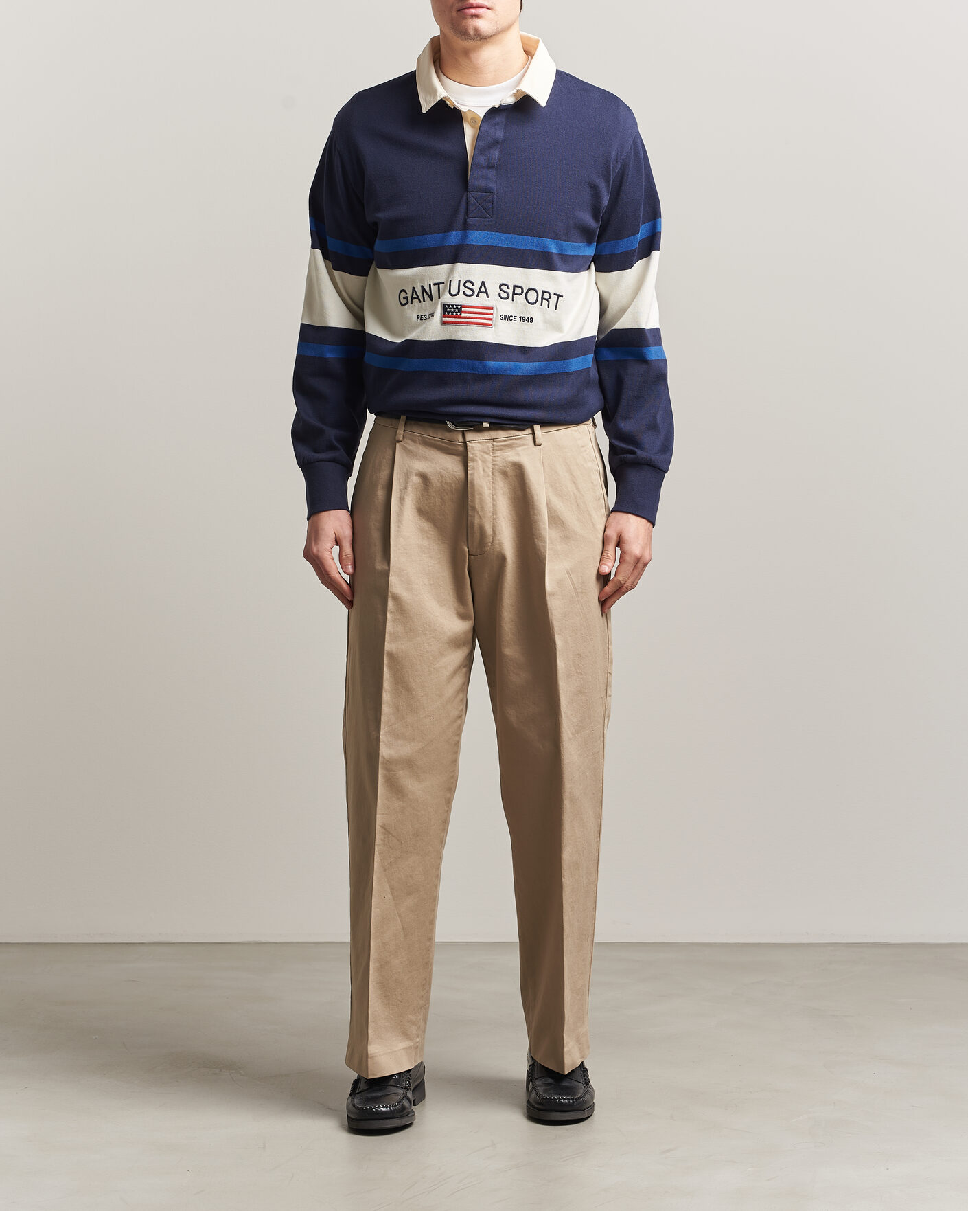 Herre | Trøjer | Gant | Striped Rugger Evening Blue
