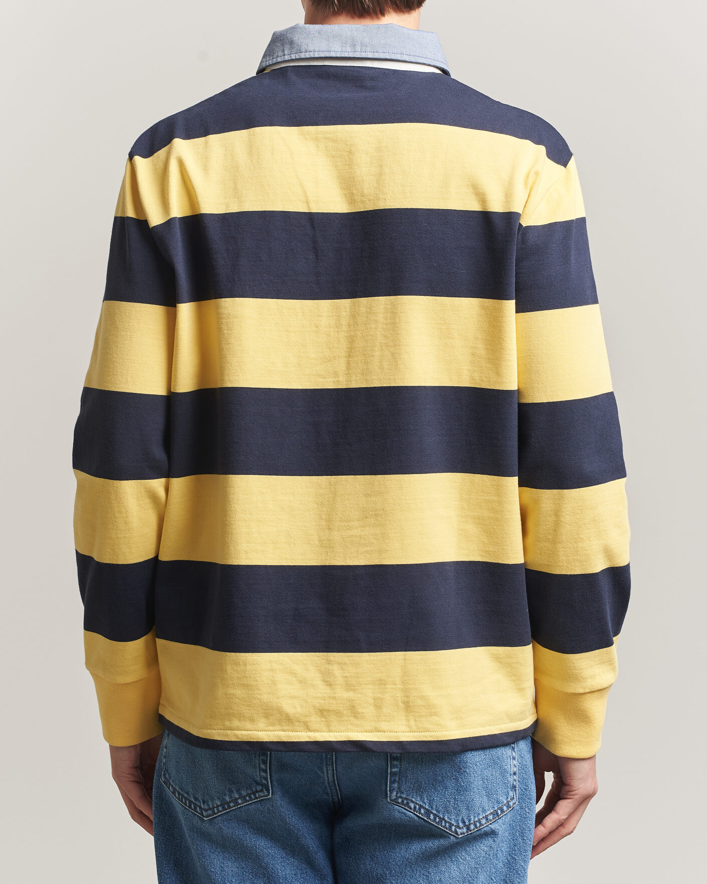 Herre | Trøjer | Gant | Chambray Striped Heavy Rugger Banana Yellow