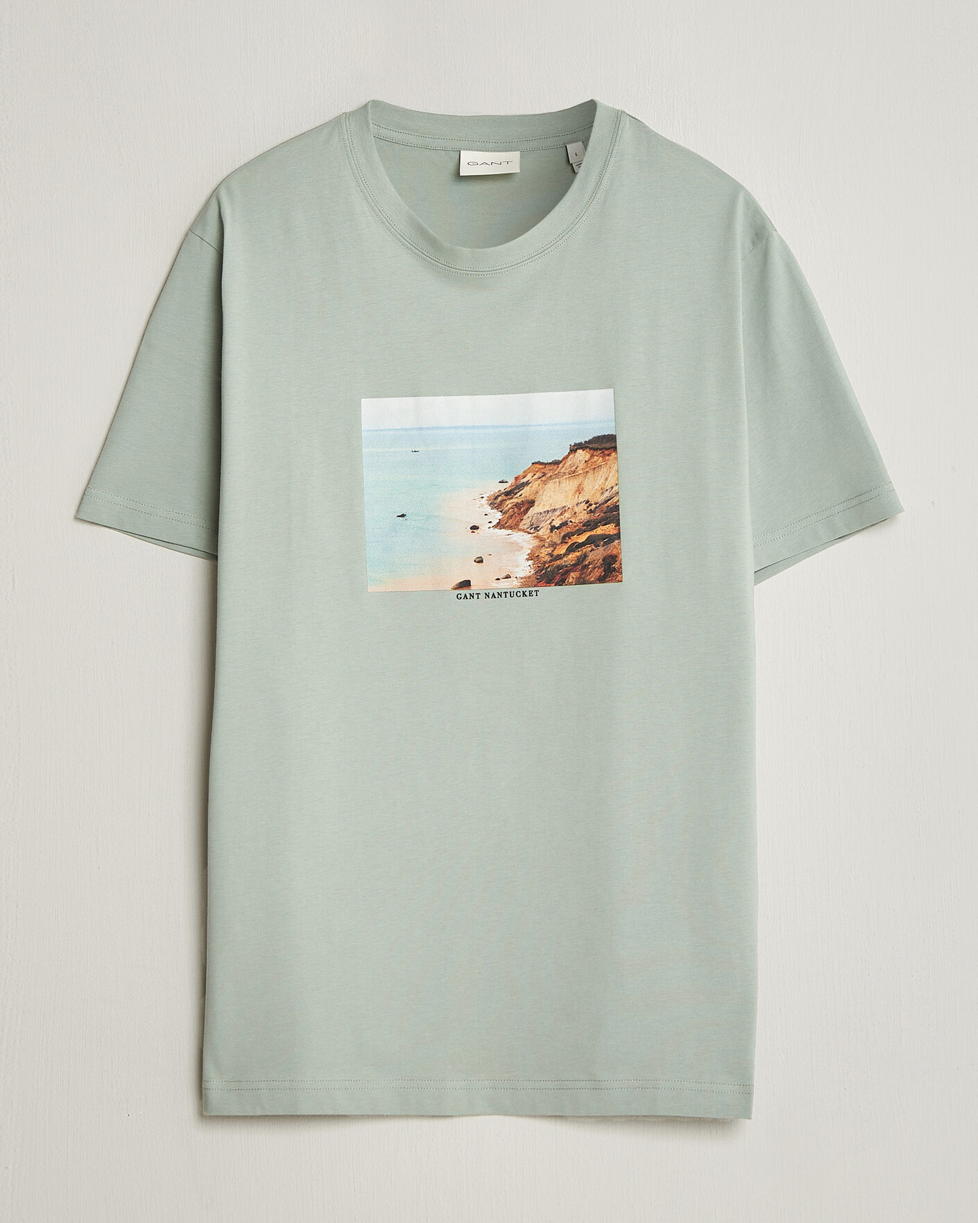 Herre | T-Shirts | Gant | Scenery Graphic Crew Neck T-Shirt Ceramic Grey