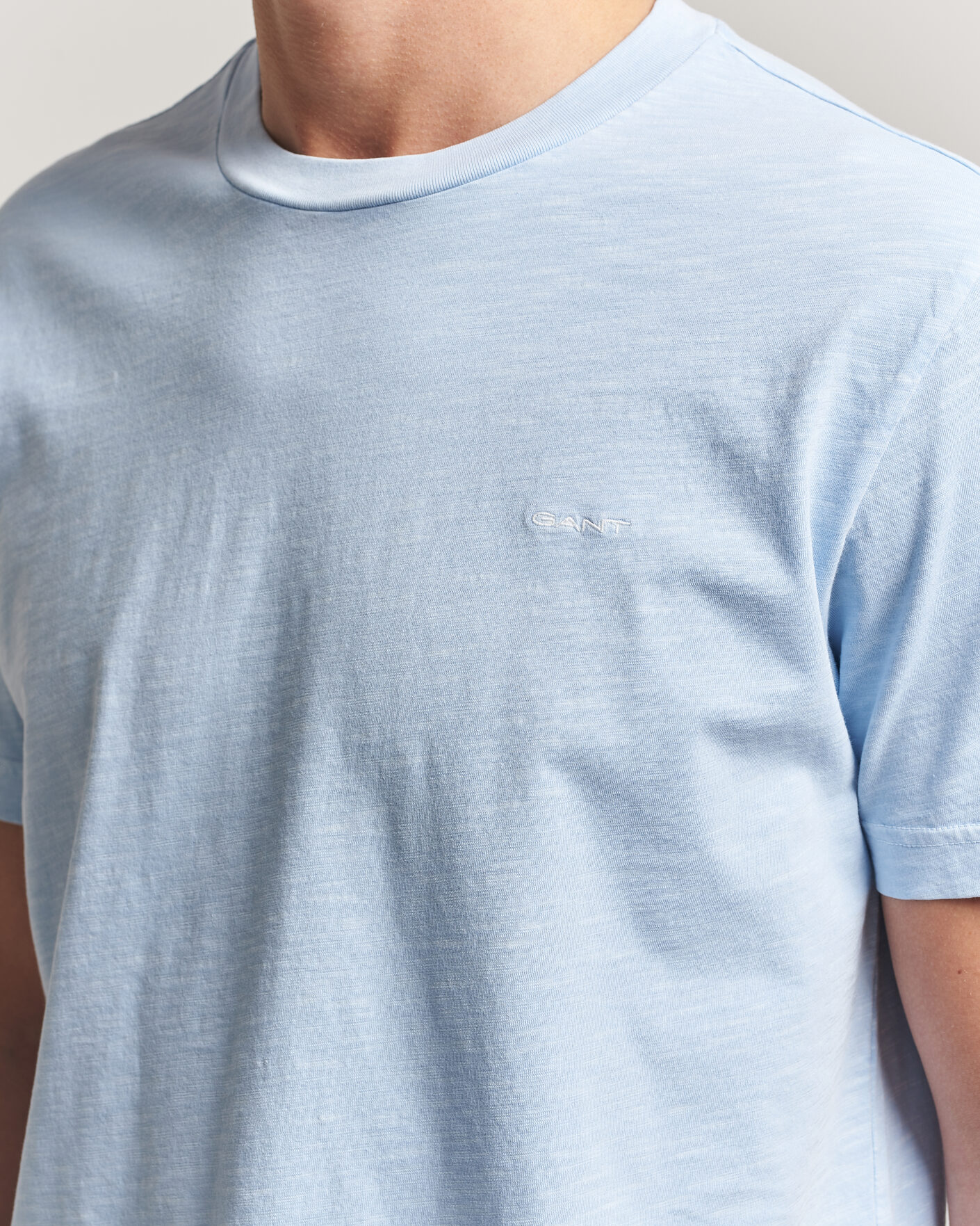 Herre | T-Shirts | Gant | Washed Slub T-Shirt Fresh Blue