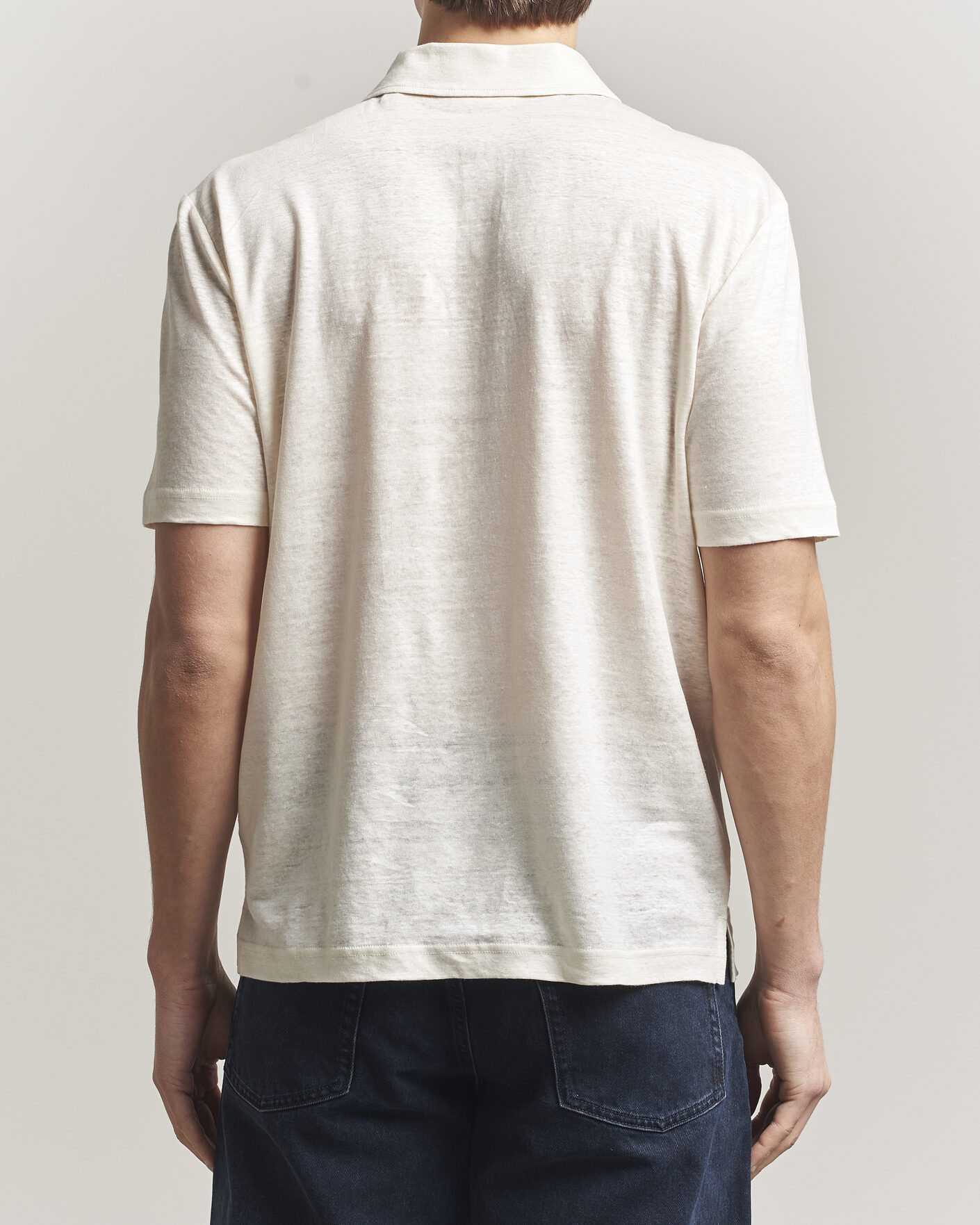 Herre | Polotrøjer | GANT | Linen Polo Creamed White