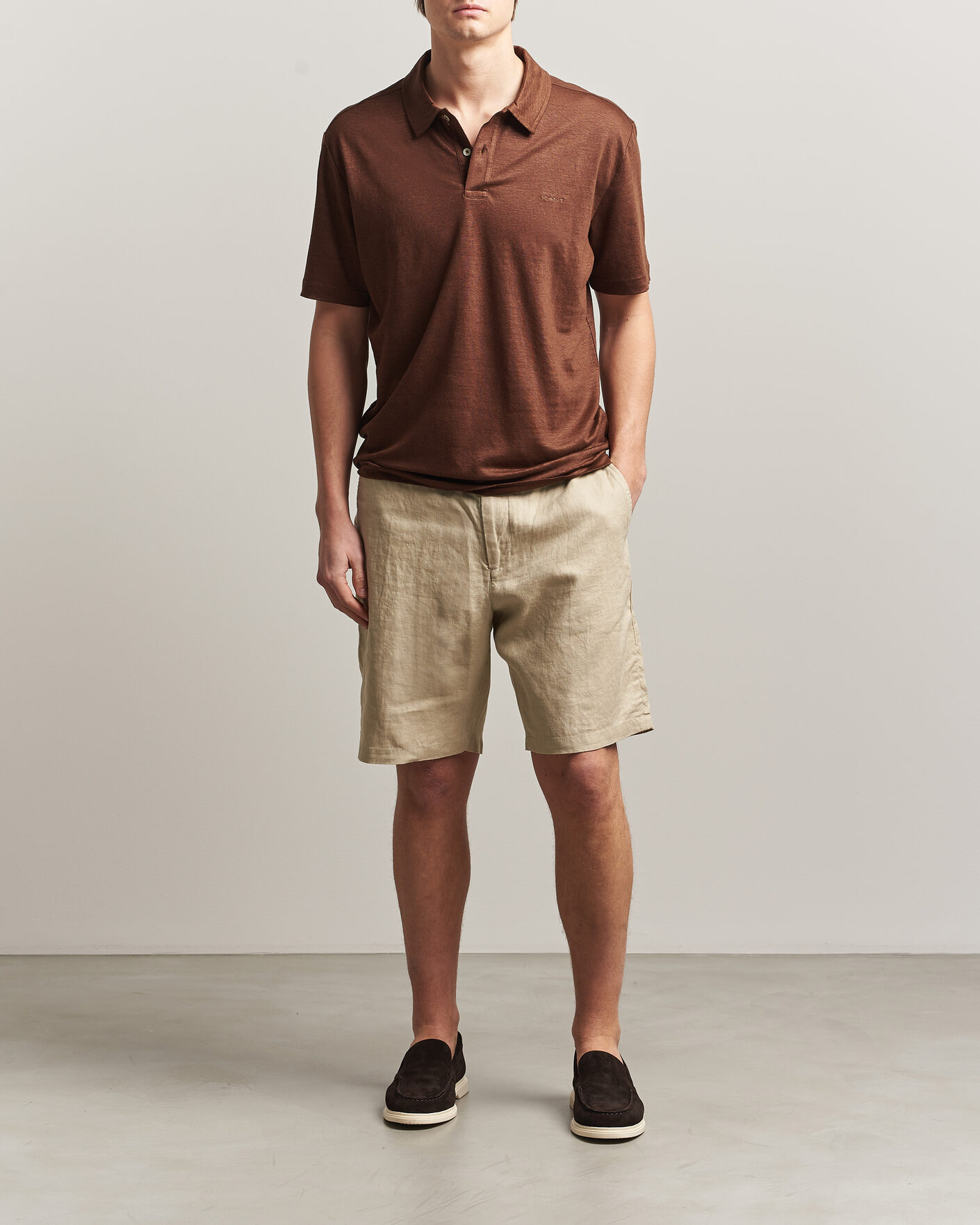 Herre | Polotrøjer | Gant | Linen Polo Mahogany Brown