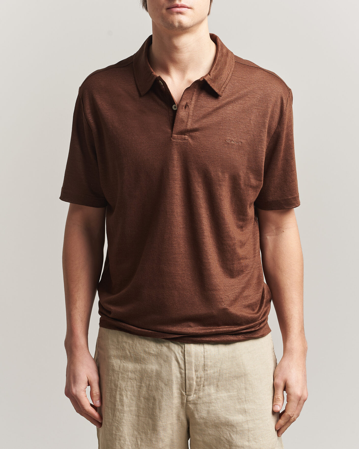 Herre | Polotrøjer | Gant | Linen Polo Mahogany Brown