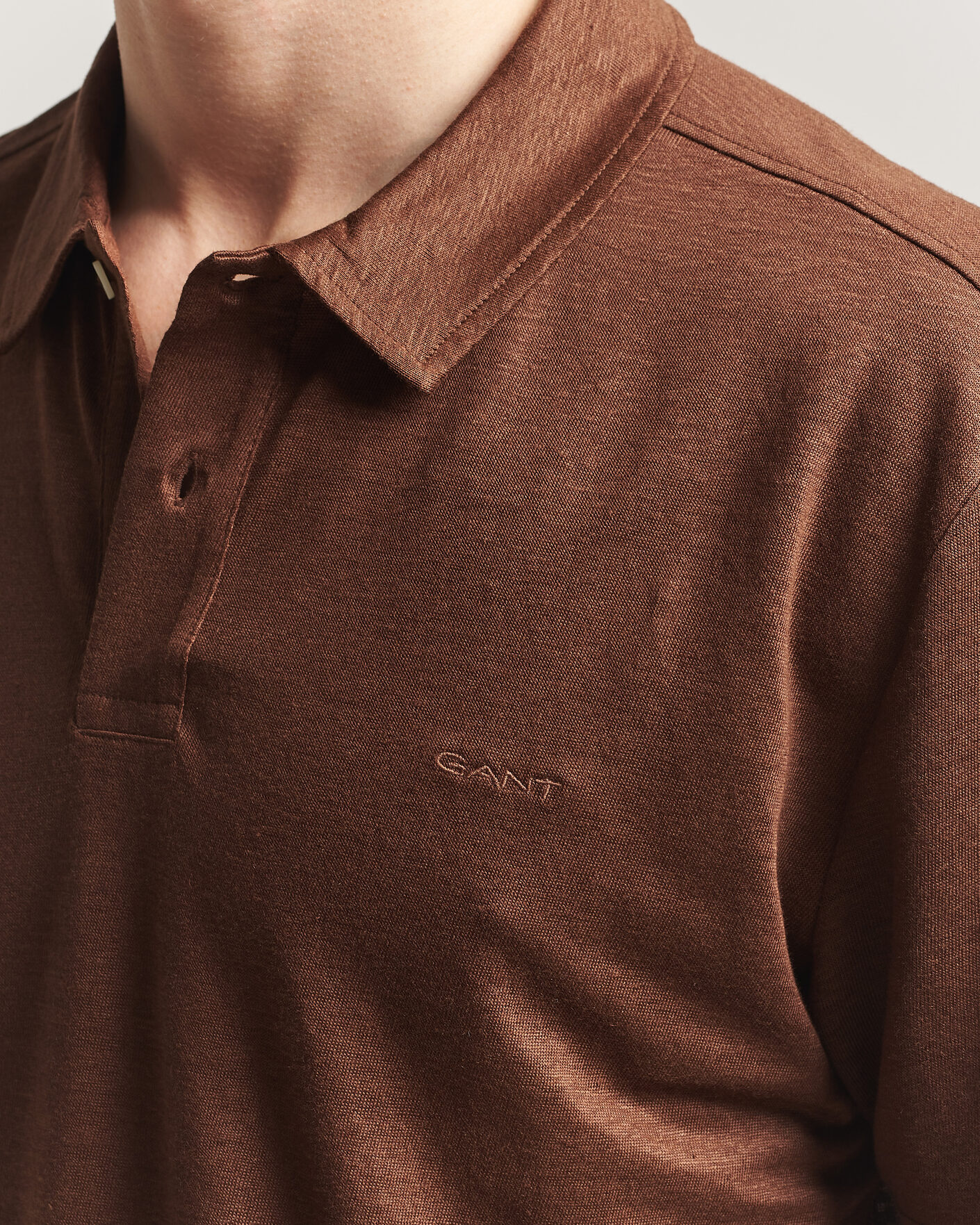 Herre | Polotrøjer | GANT | Linen Polo Mahogany Brown