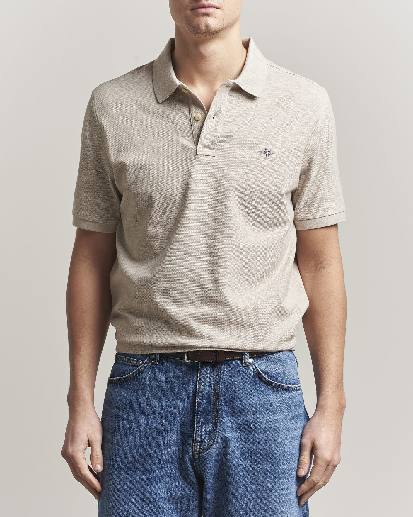 Herre | Polotrøjer | GANT | The Original Polo Oat Melange