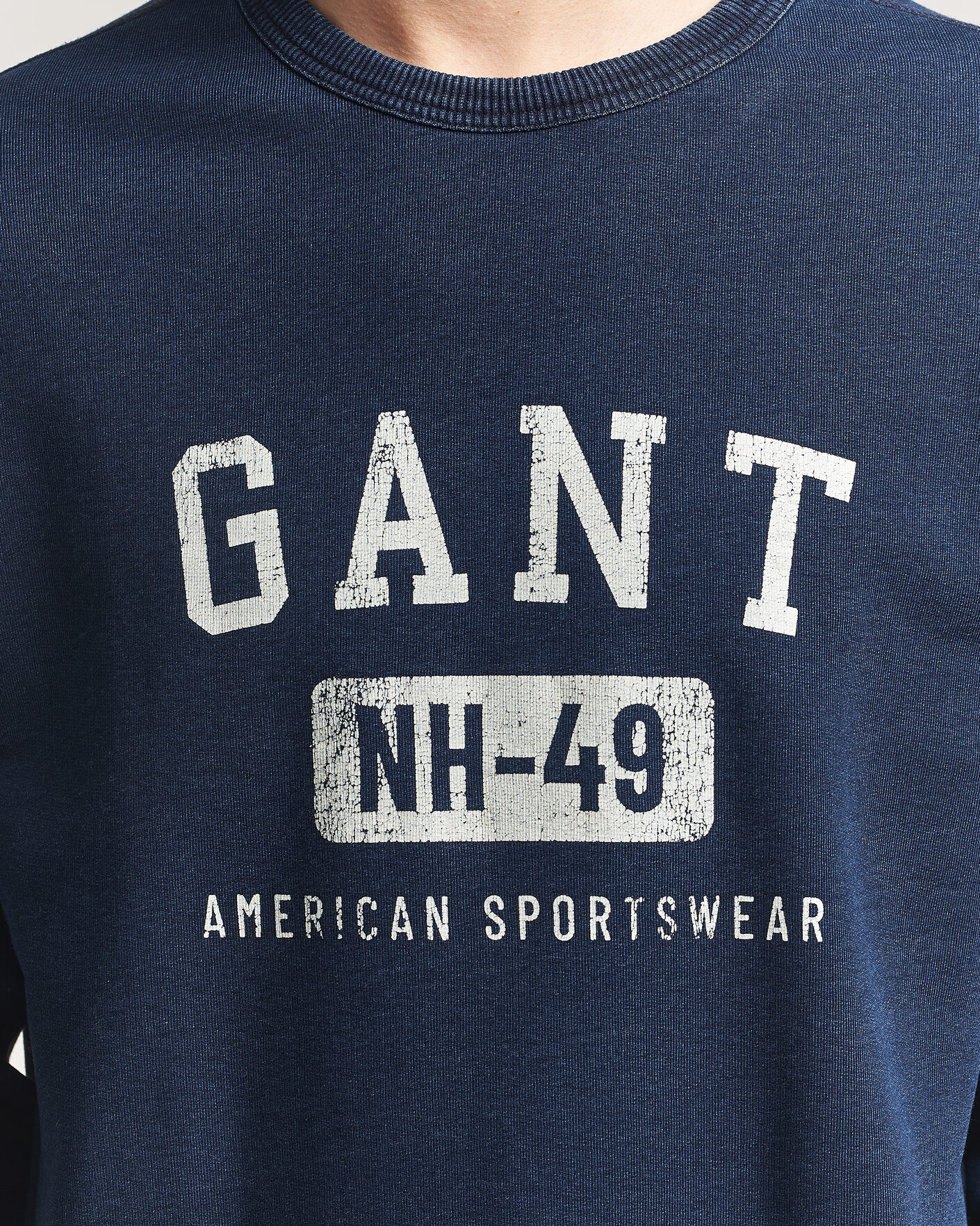 Herre | Trøjer | GANT | Indigo Graphic Sweatshirt Dark Blue