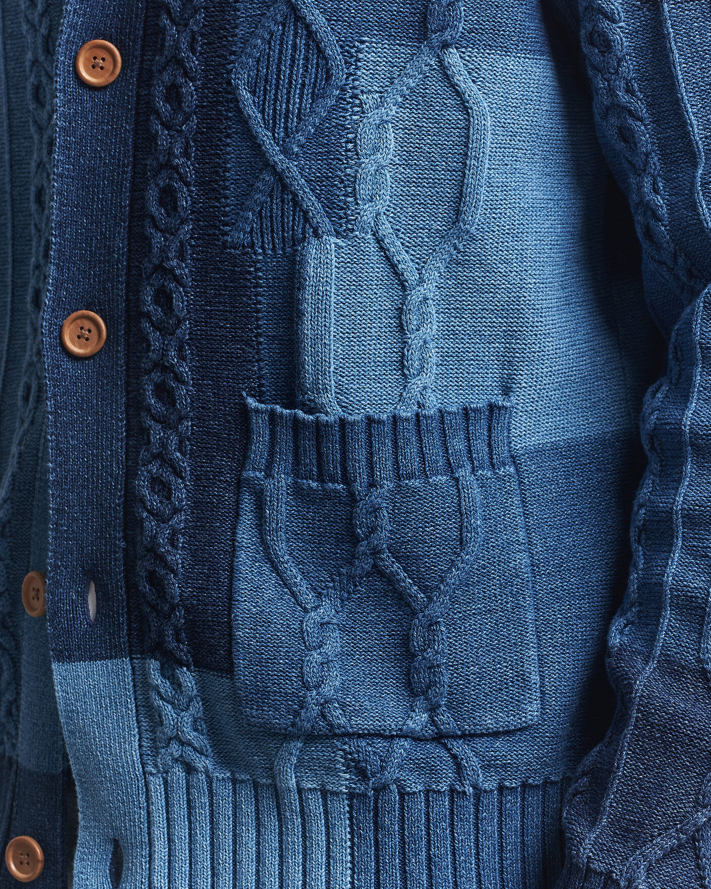 Herre | Trøjer | GANT | Indigo Cotton Cable Cardigan Rich Navy