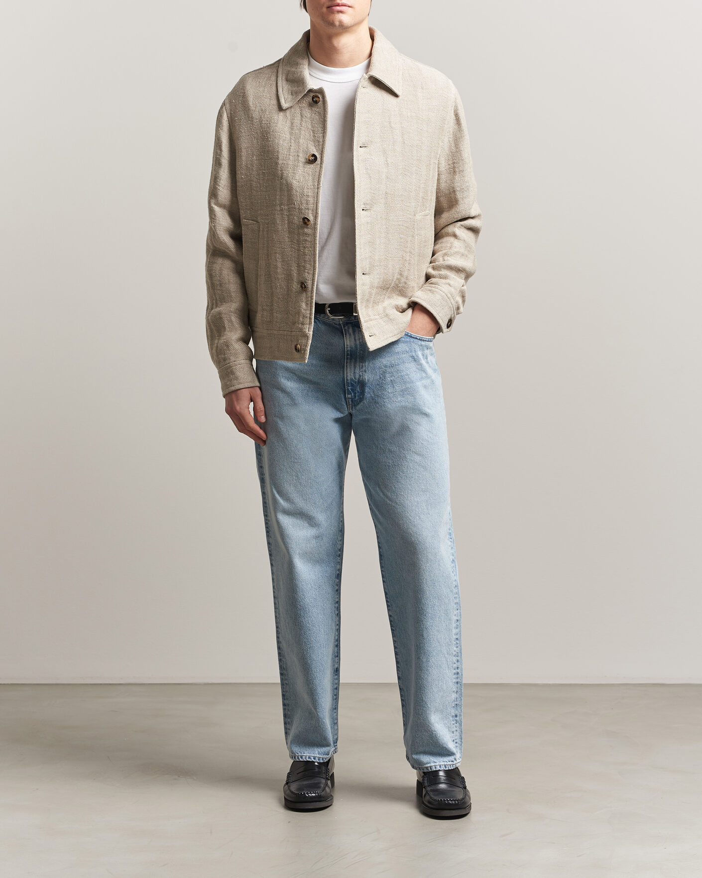 Herre | Jakker | Gant | Washed Linen Jacket Light Taupe