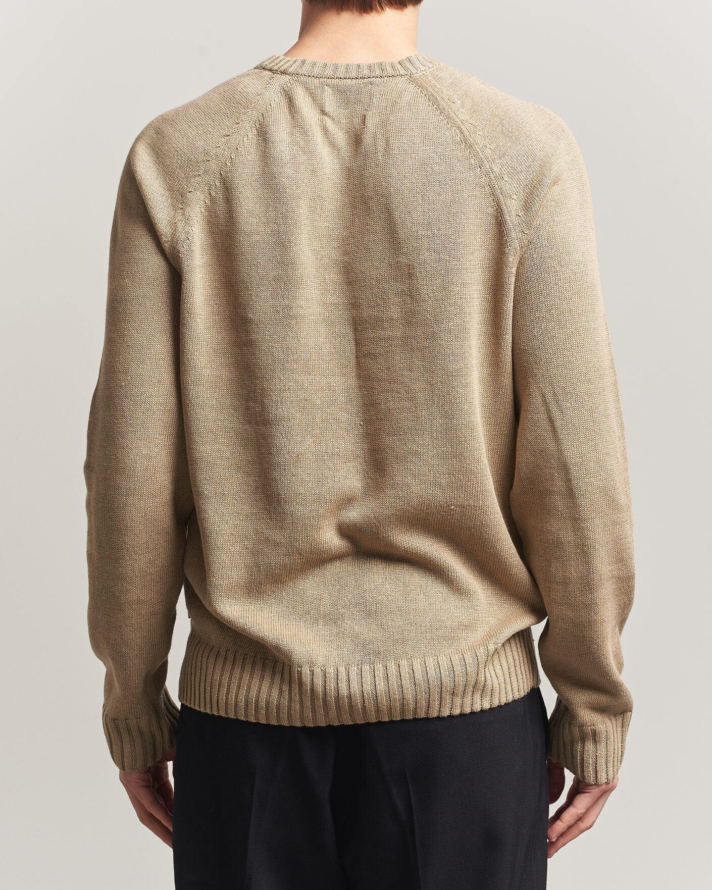 Herre | Trøjer | GANT | Linen/Cotton Crew Neck Sweater Dark Khaki