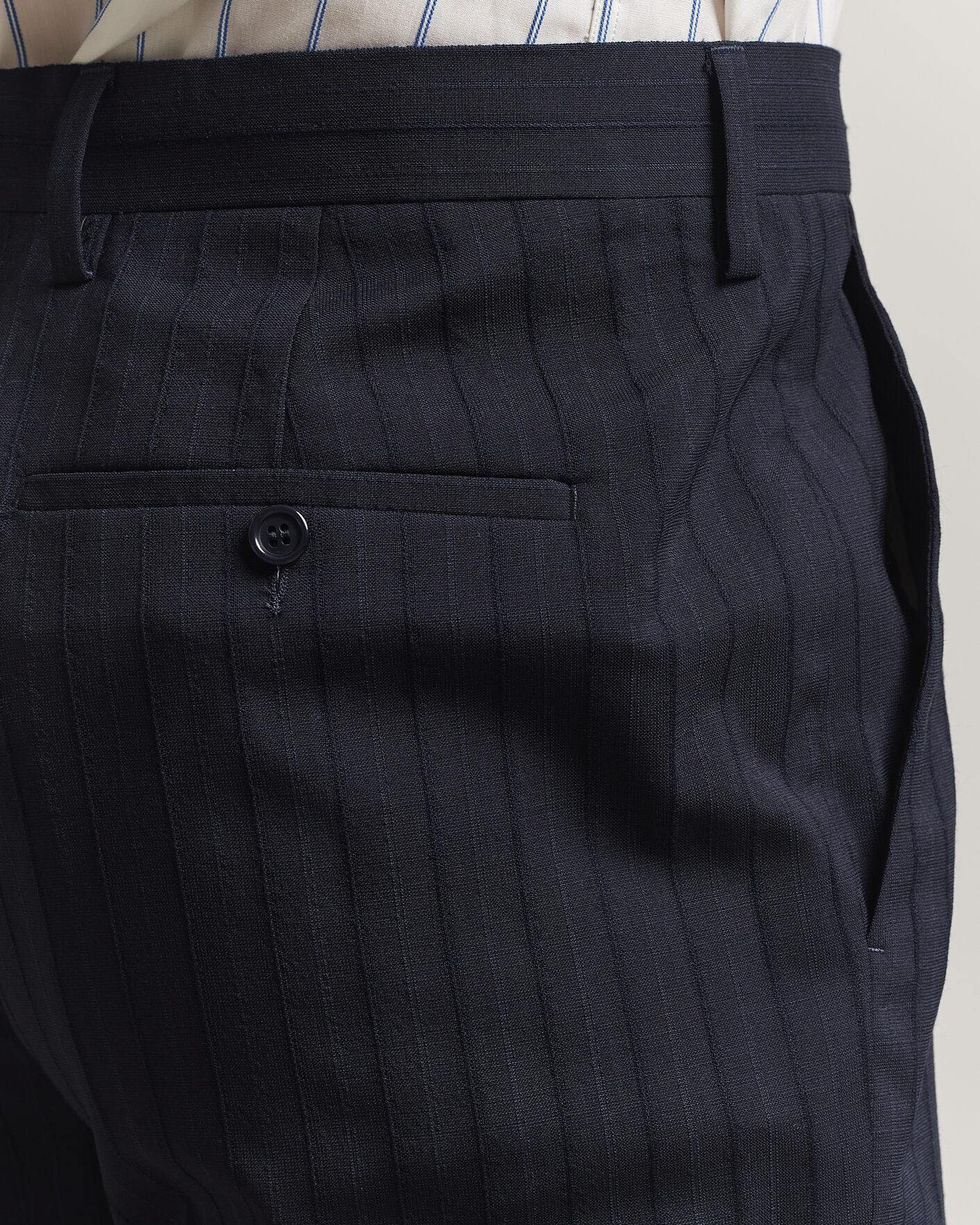 Herre | Bukser | Gant | Tonal Pinstriped Suit Pants Evening Blue