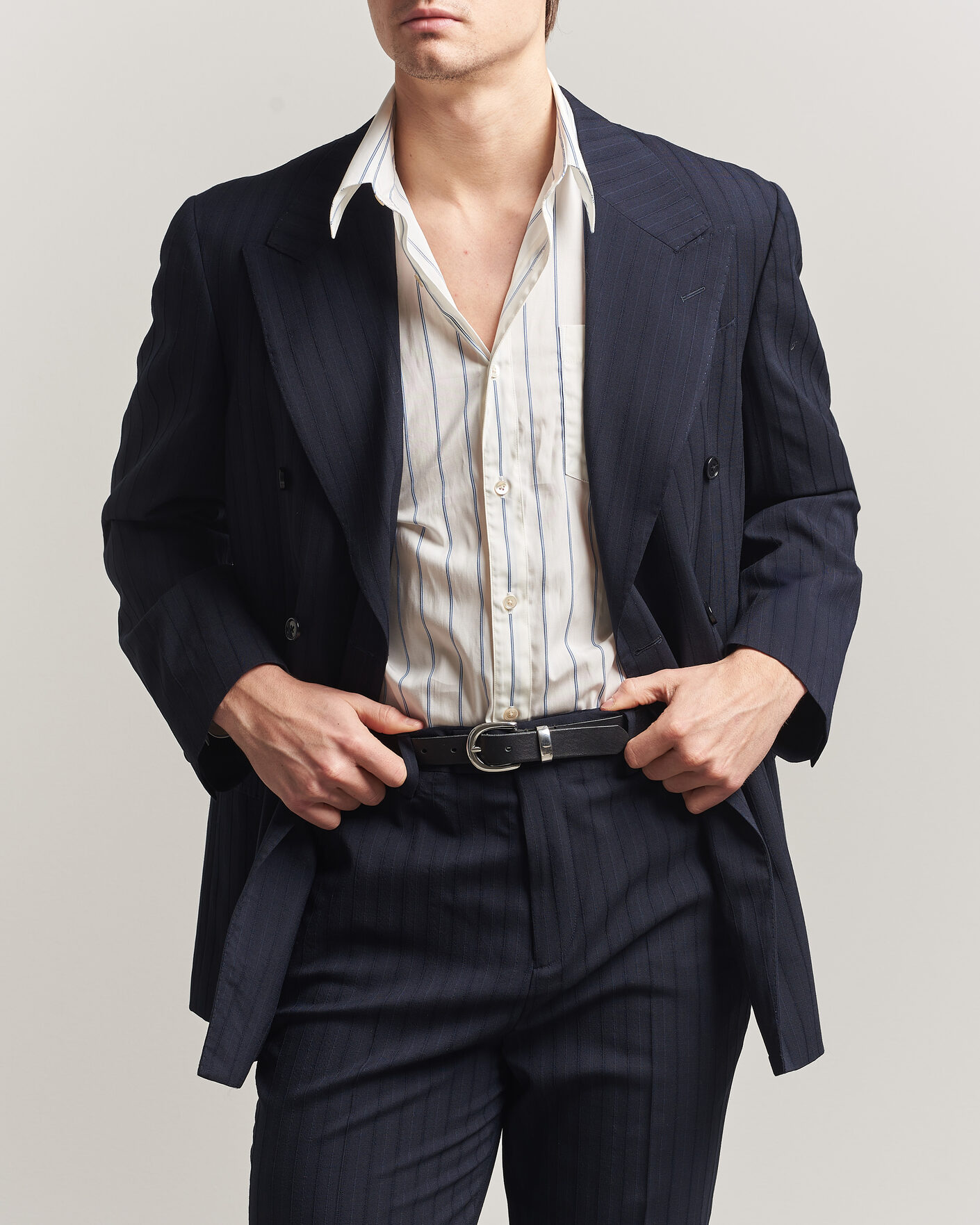 Herre | Blazere & jakker | GANT | Tonal Pinstriped Suit Blazer Evening Blue