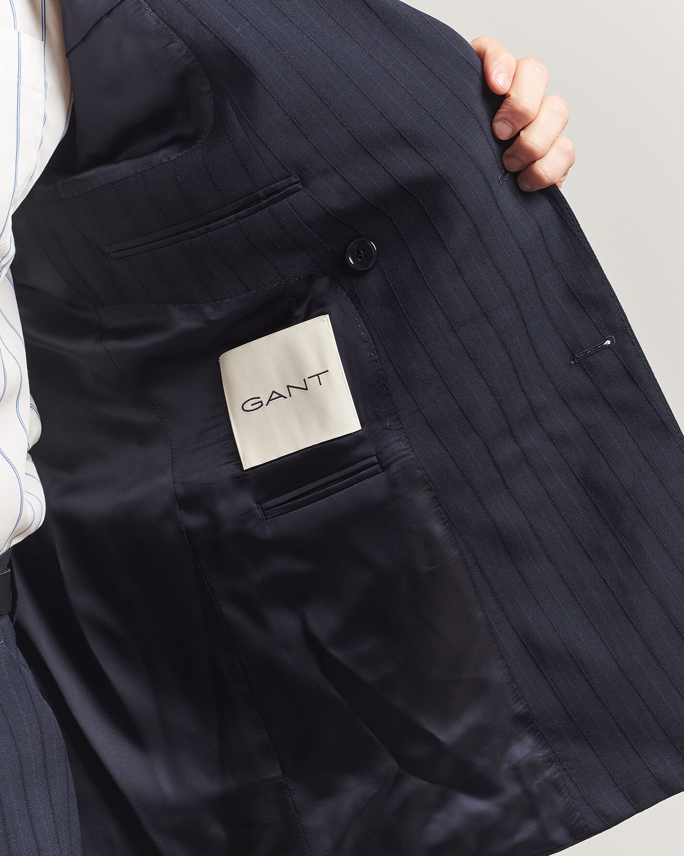 Herre | Blazere & jakker | Gant | Tonal Pinstriped Suit Blazer Evening Blue