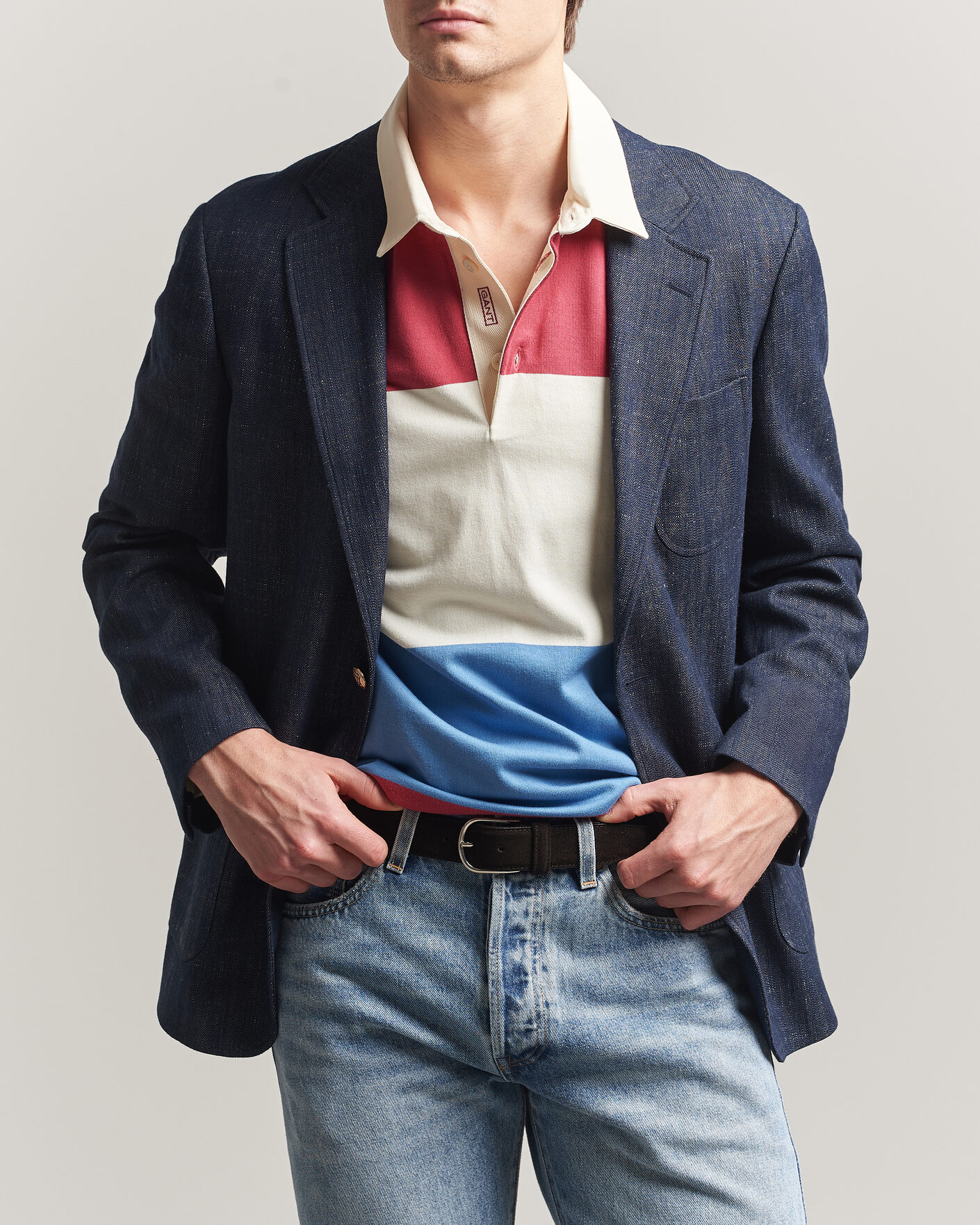 Herre | Blazere & jakker | GANT | Cotton Indigo Club Blazer Dark Blue Raw