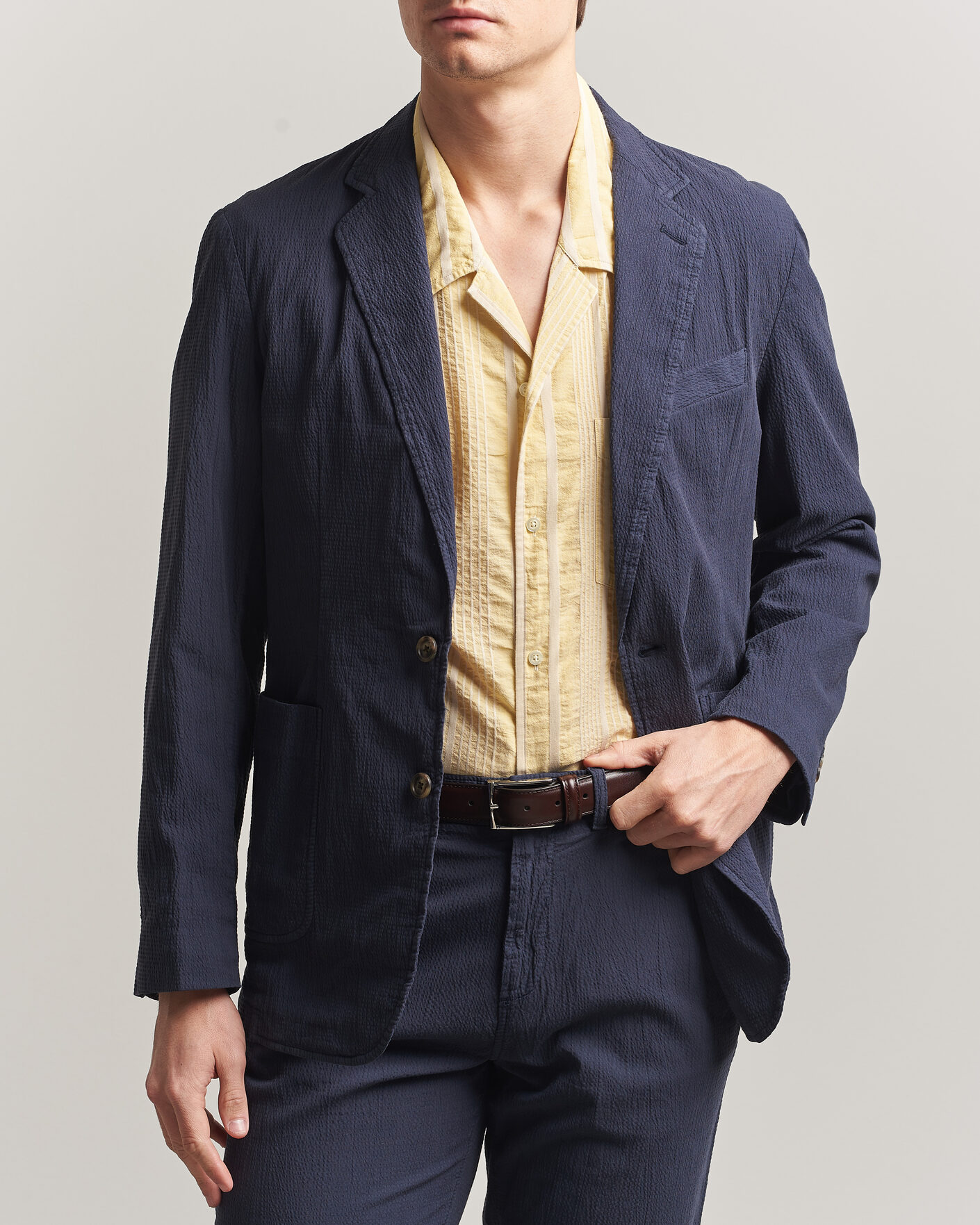 Herre | Blazere & jakker | Gant | Garment Dyed Seersucker Blazer Evening Blue