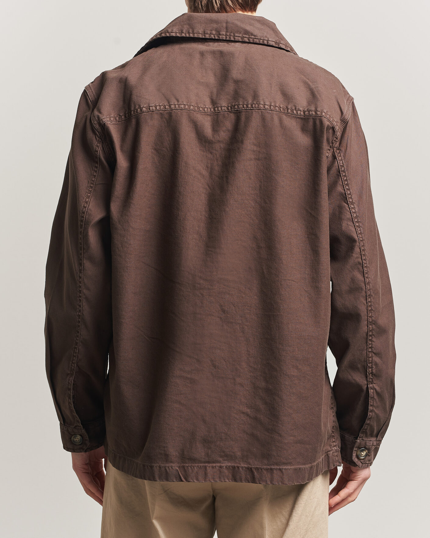Herre | Skjorter | GANT | Regular Fit Cotton/Linen Overshirt Rich Brown