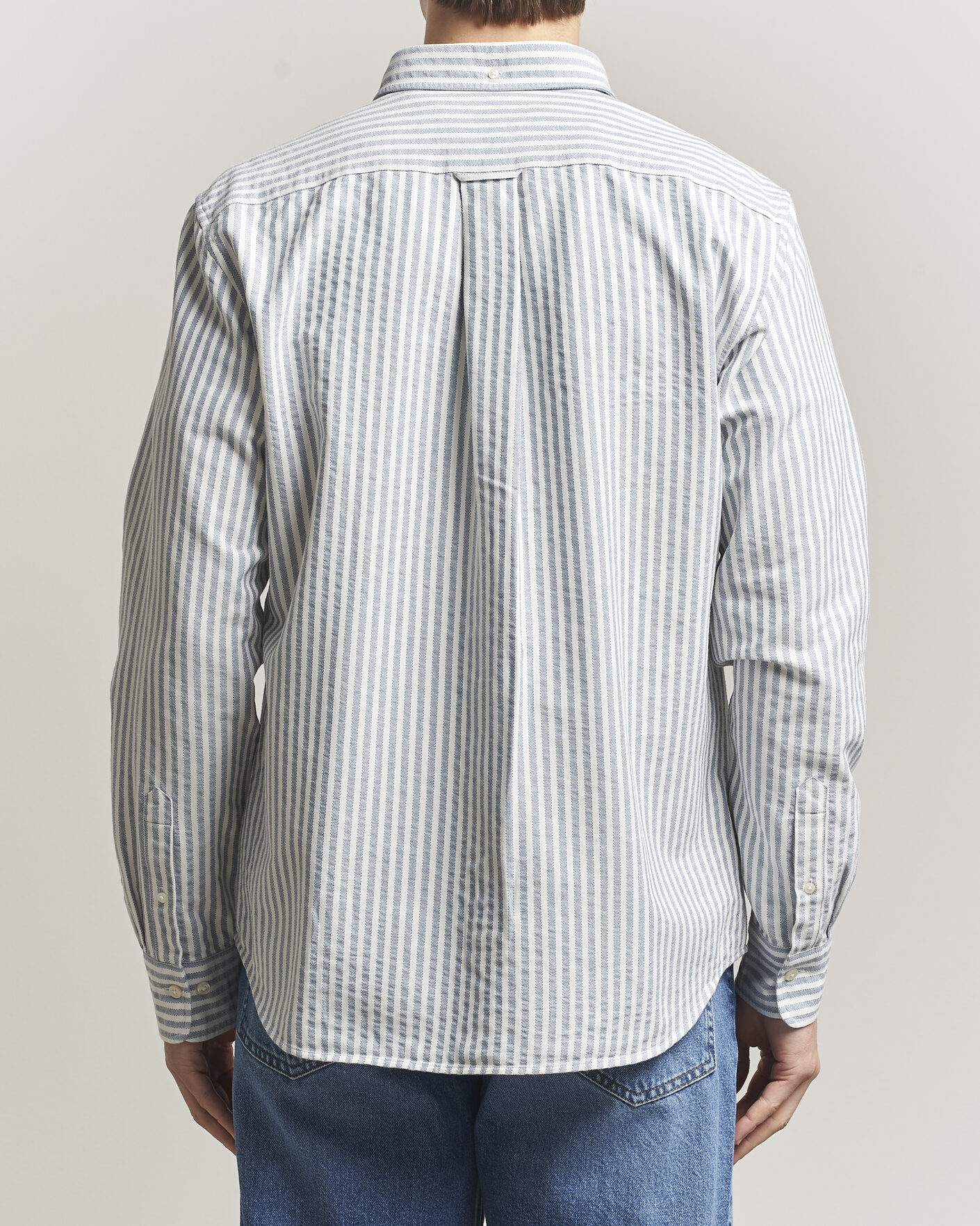 Herre | Skjorter | GANT | Regular Fit Textured Striped Shirt Vintage Blue
