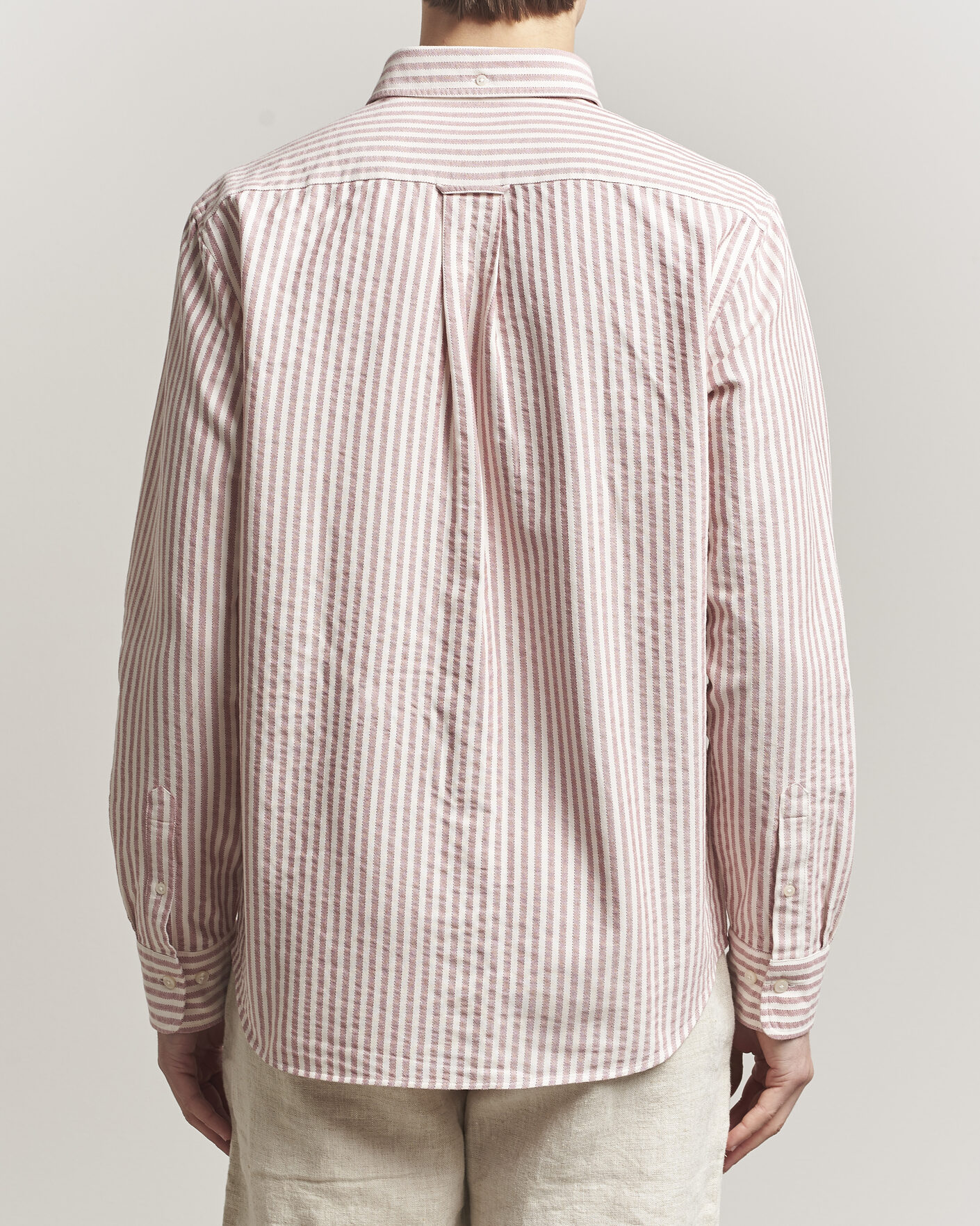 Herre | Skjorter | GANT | Regular Fit Textured Striped Shirt Rose Red
